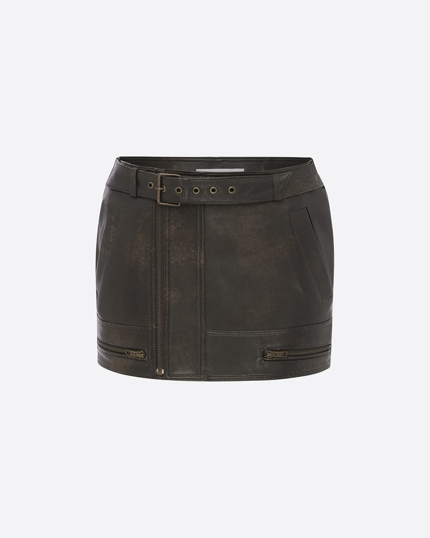 Biker Mini Skirt in Leather - Image 3