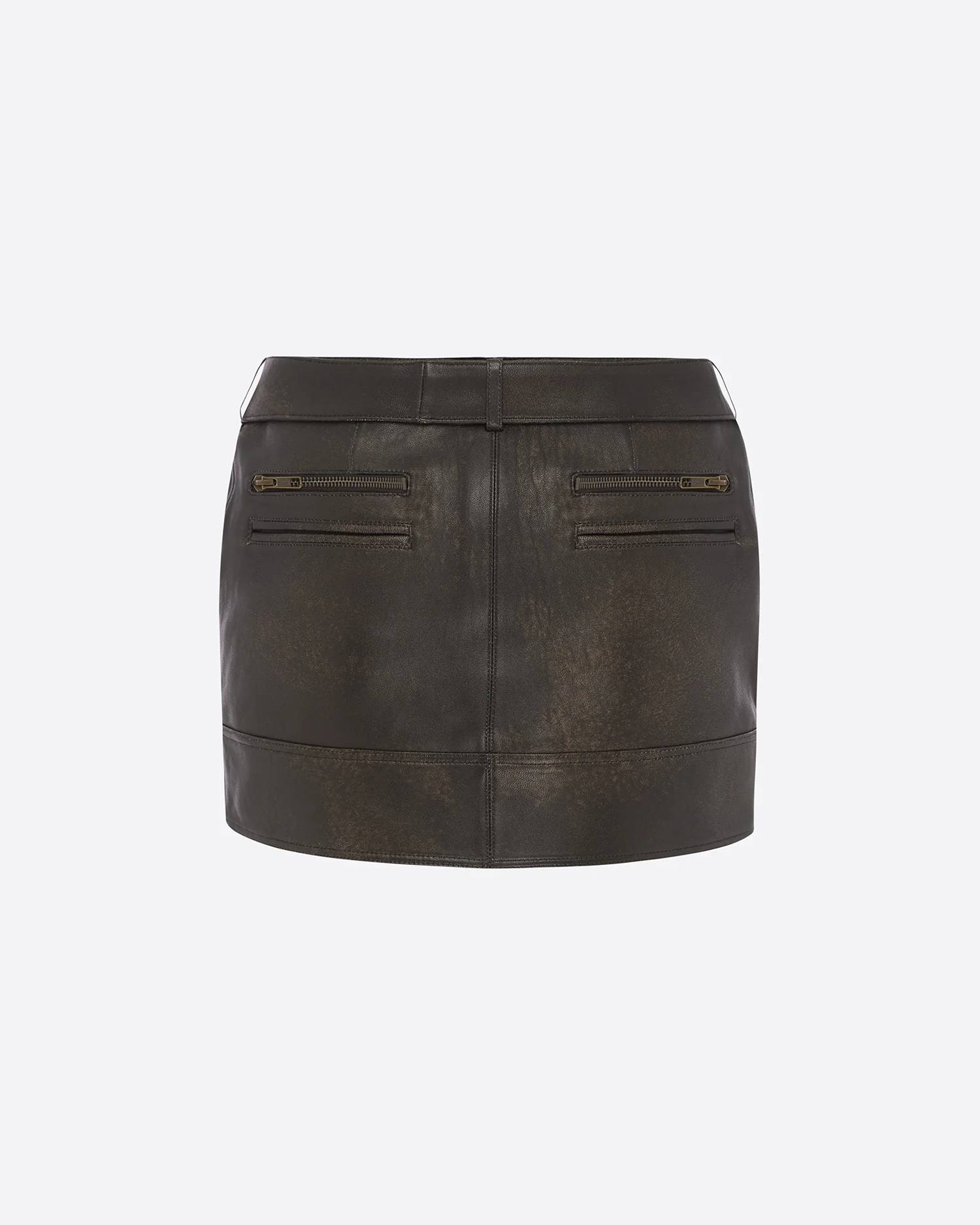 Biker Mini Skirt in Leather - Image 4