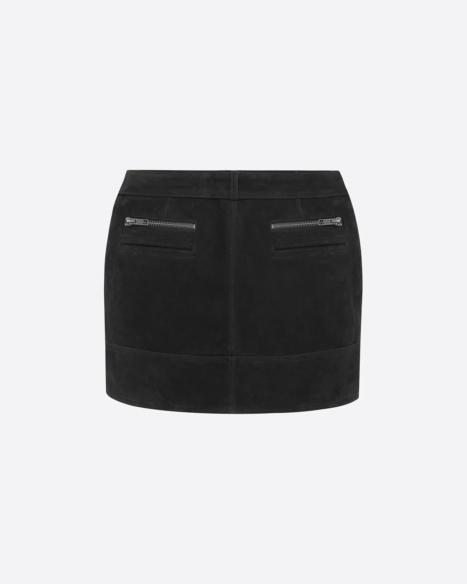 Biker Mini Skirt in Suede - Image 4