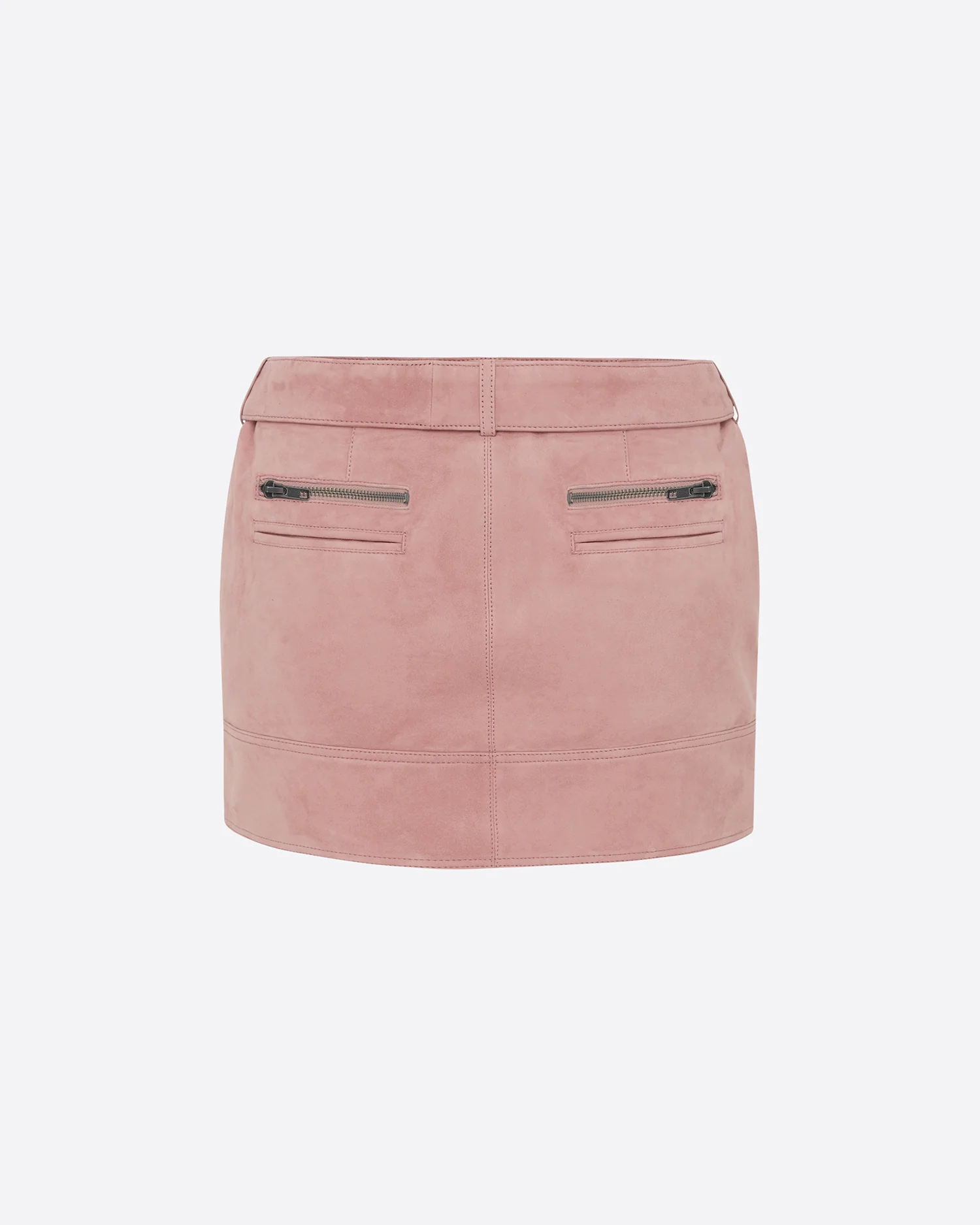 Biker Mini Skirt in Suede - Image 4