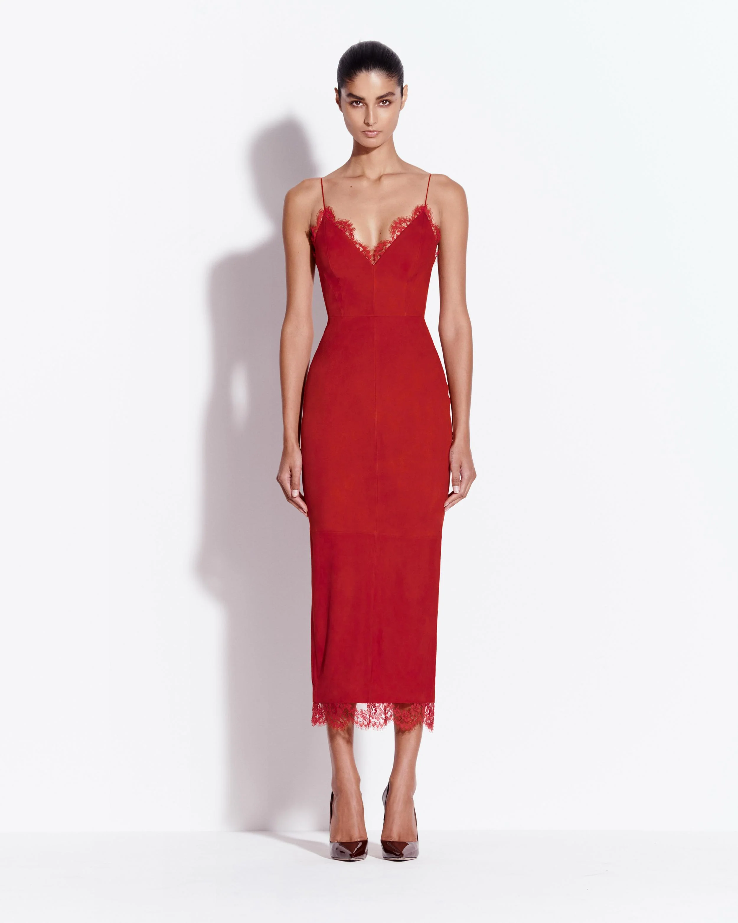 Bikini Dress in Suede with Lace Trim