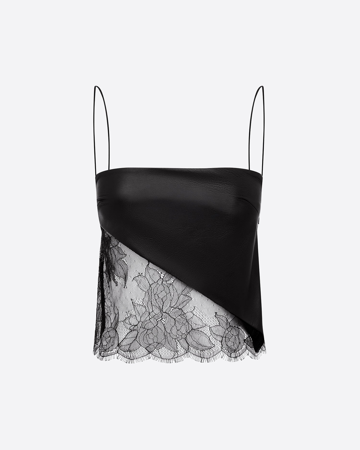 Camisole Top in Leather & Lace - Image 4