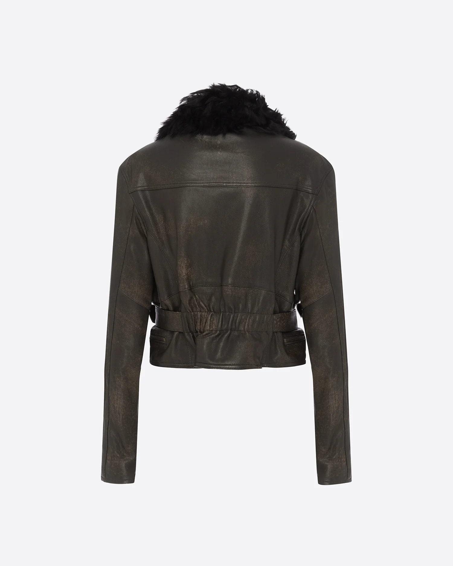 Cropped Biker Jacket in Leather - Image 4