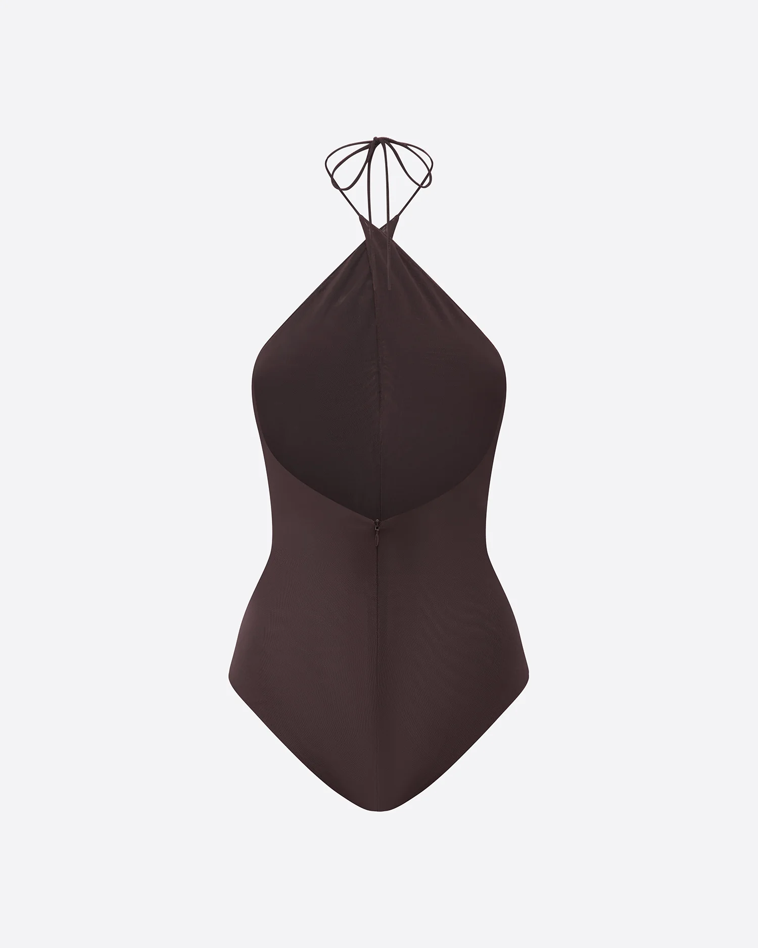 Cross Tie Halter Bodysuit in Stretch Mesh - Image 4