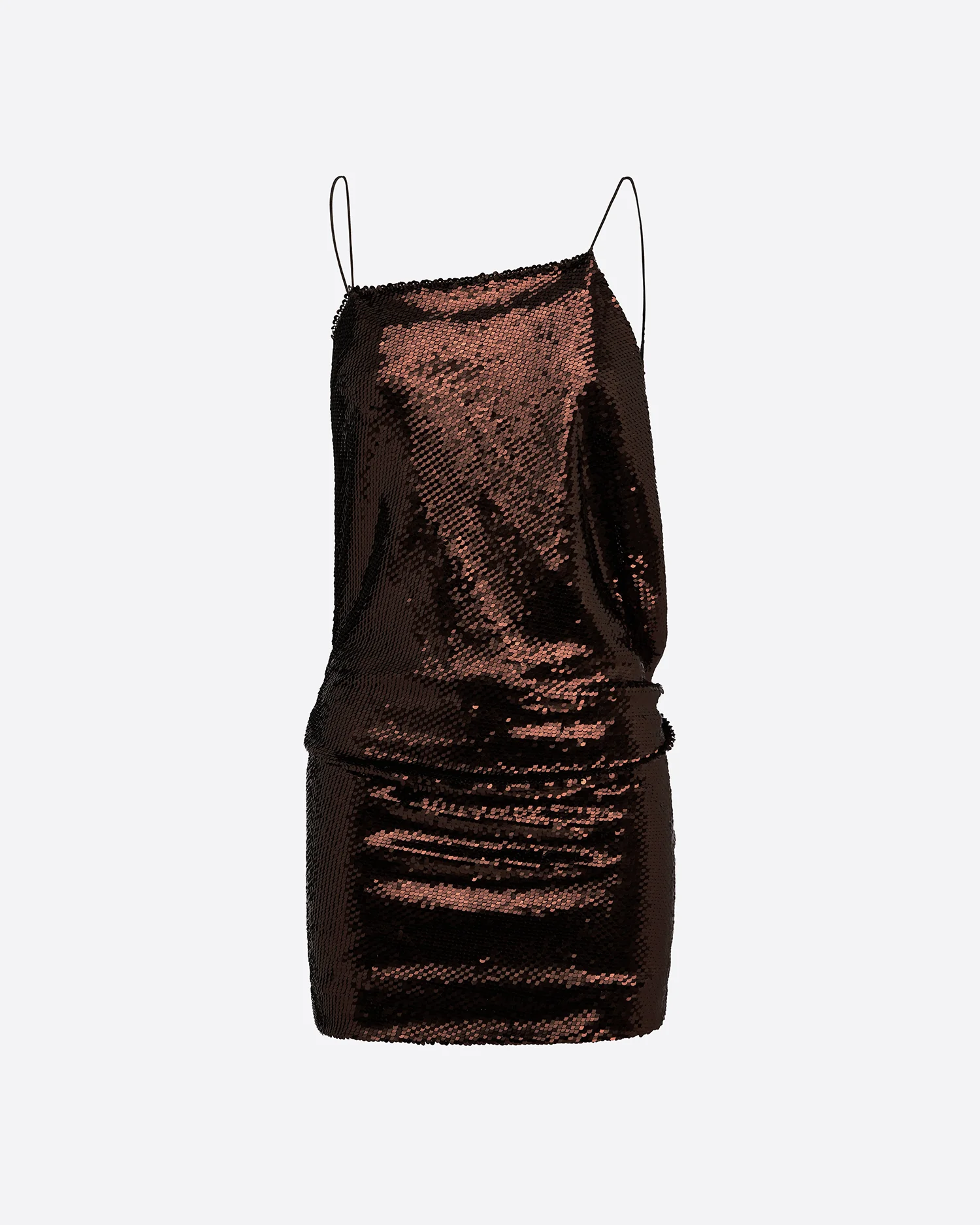 Draped Mini Dress in Sequin Mesh - Image 3