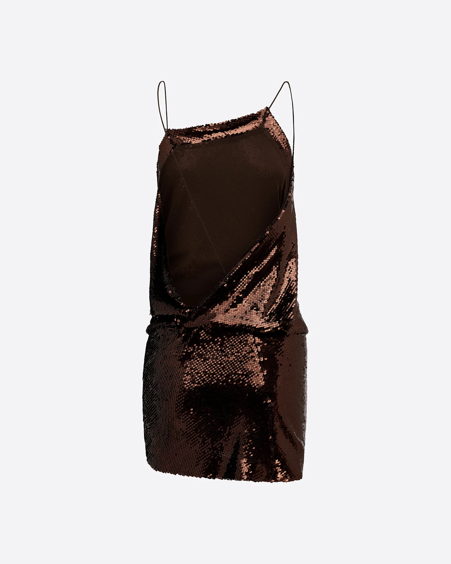 Draped Mini Dress in Sequin Mesh - Image 4