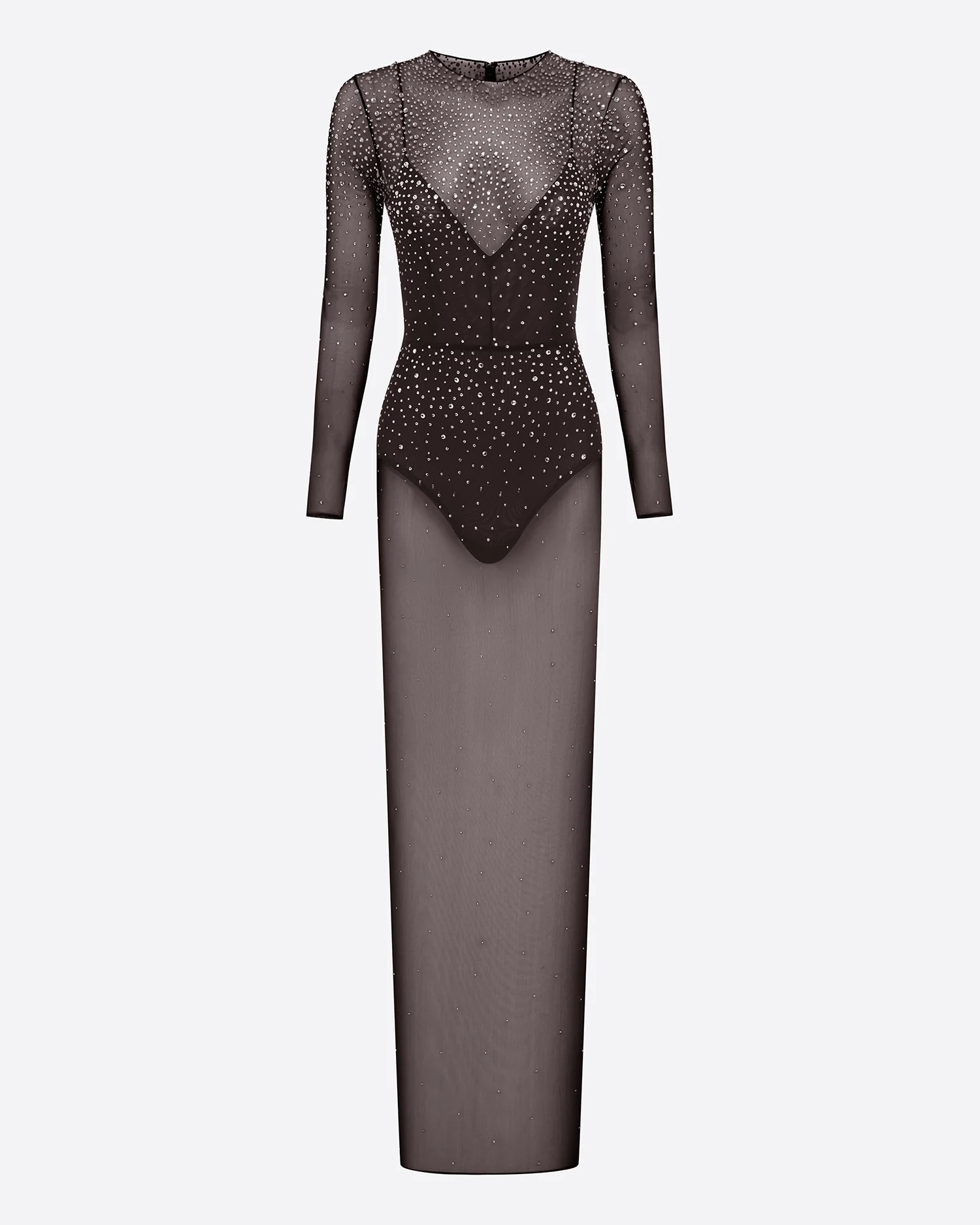 Long Sleeve Column in Crystal Mesh - Image 3