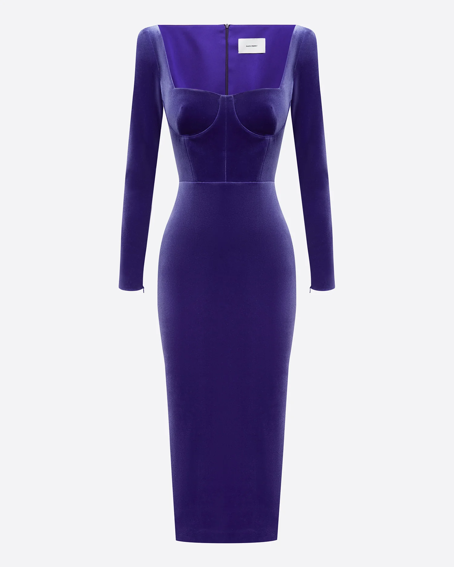 Long Sleeve Dress in Velvet - Image 3