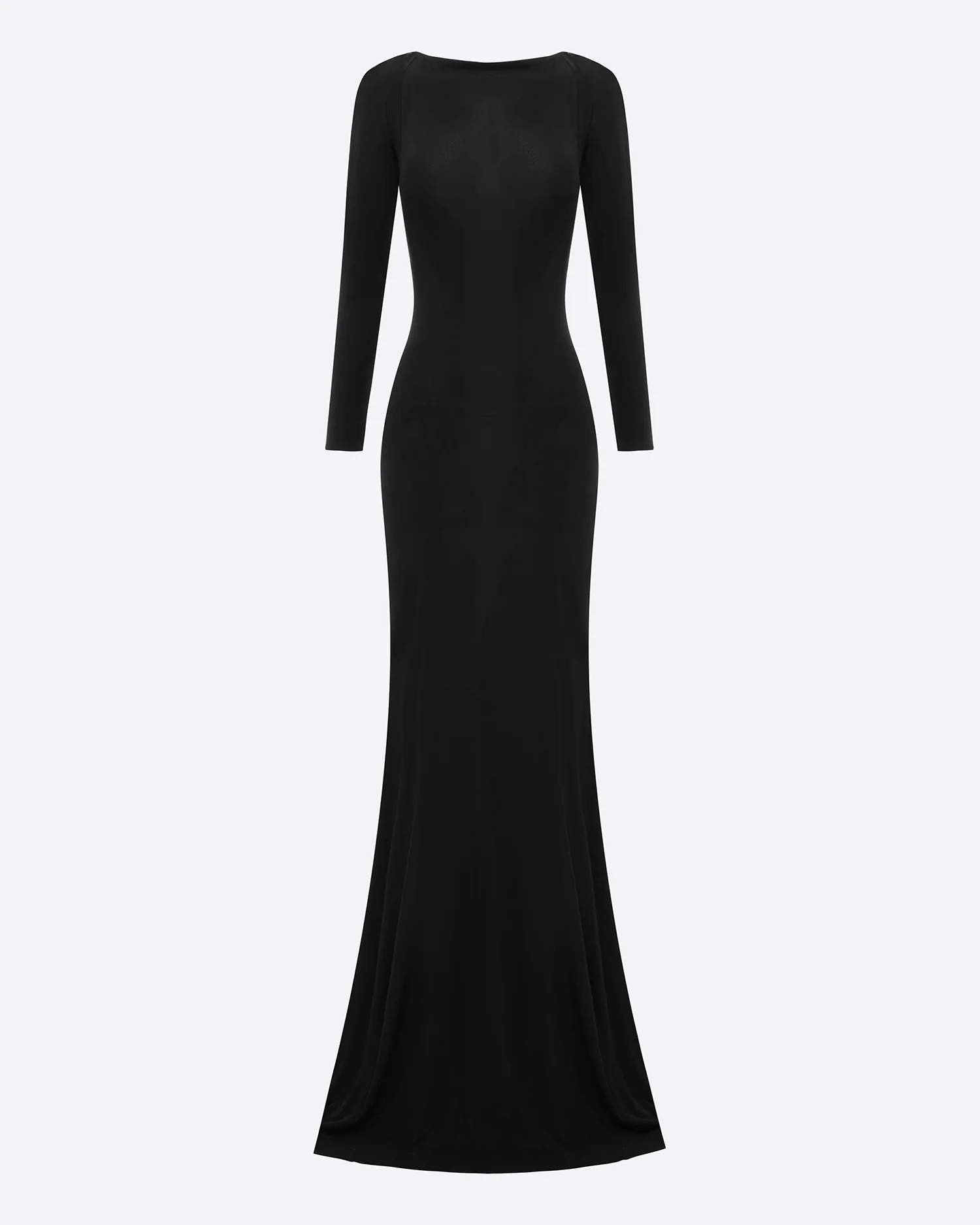 Long Sleeve Open Back Gown in Dry Jersey - Image 3