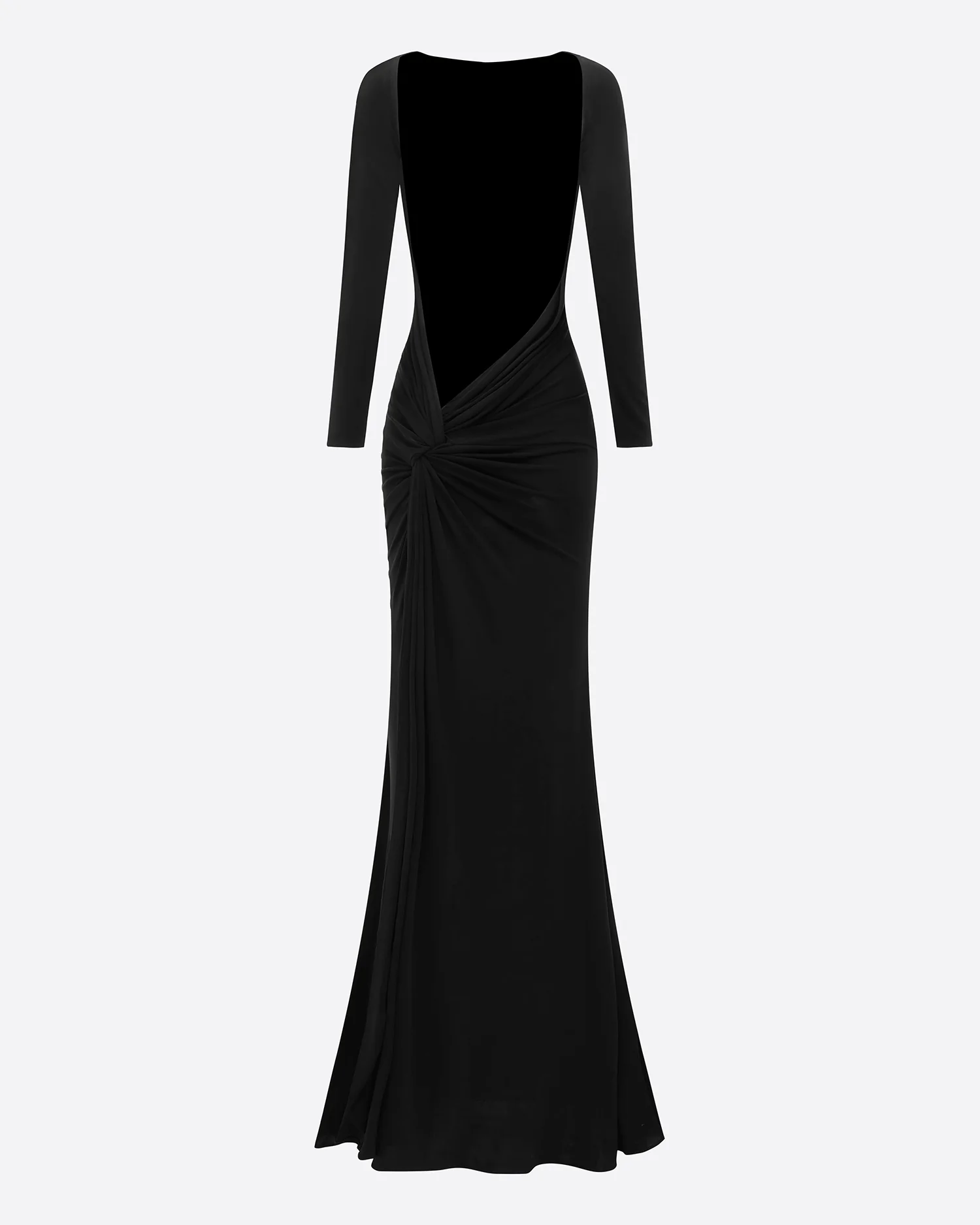 Long Sleeve Open Back Gown in Dry Jersey - Image 4