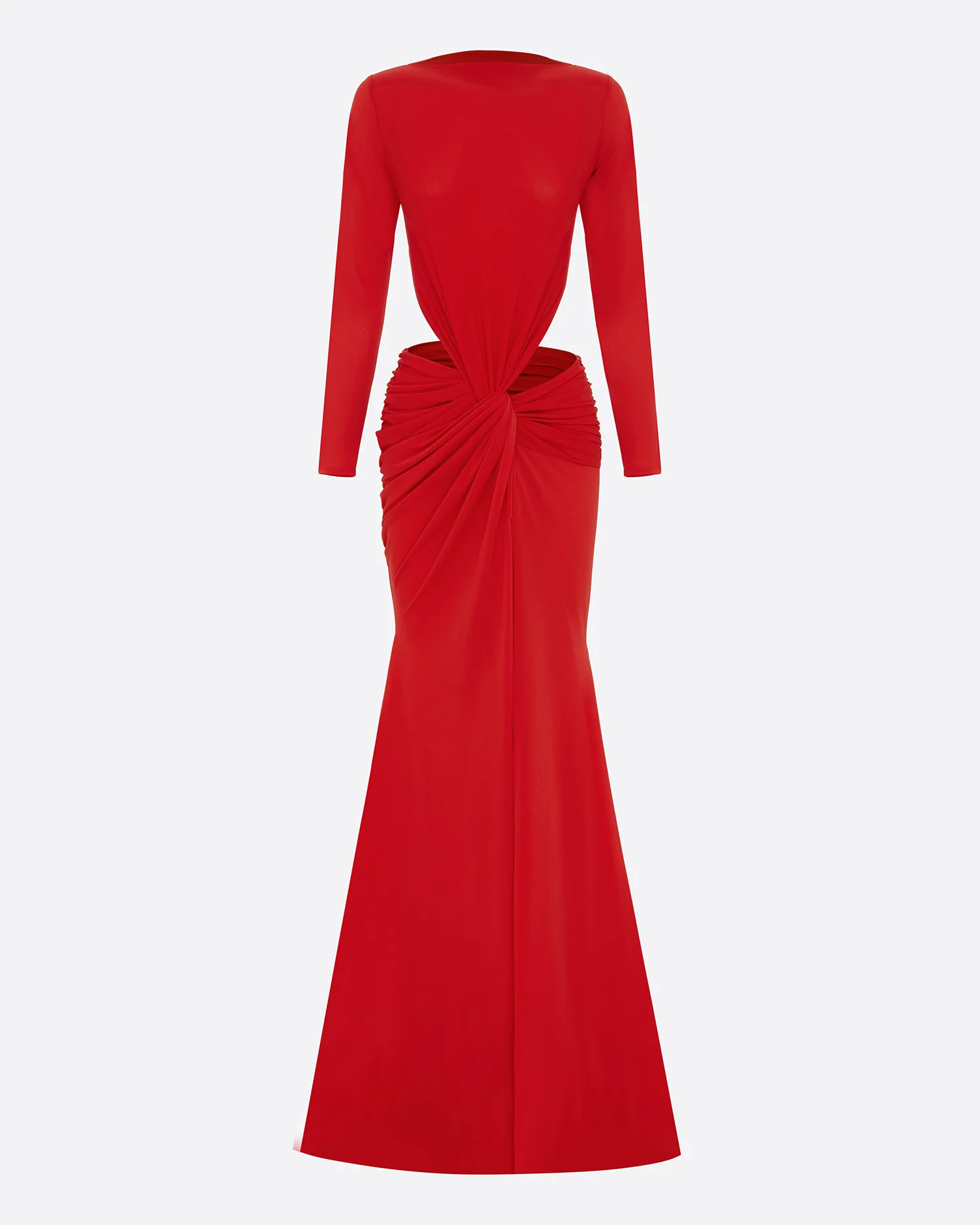 Long Sleeve Twist Gown in Crepe Jersey - Image 3