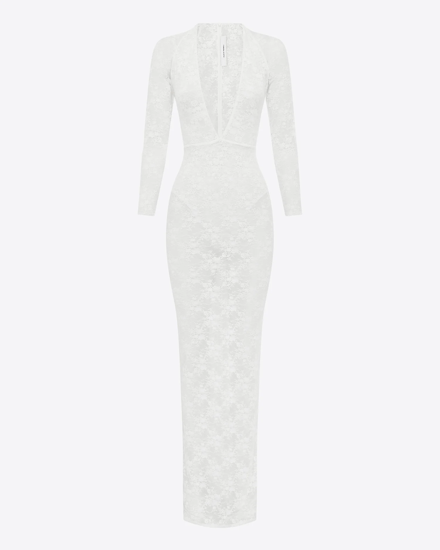 Long Sleeve Halter Column in Lace - Image 3