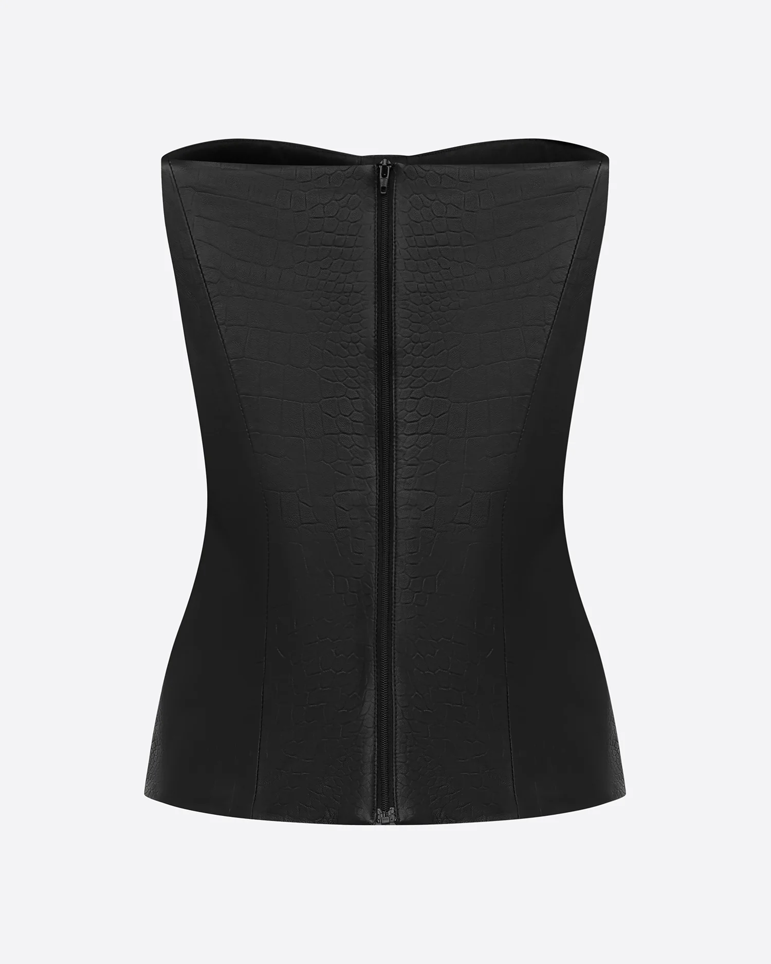 Longline Corset in Embossed Leather - Image 4