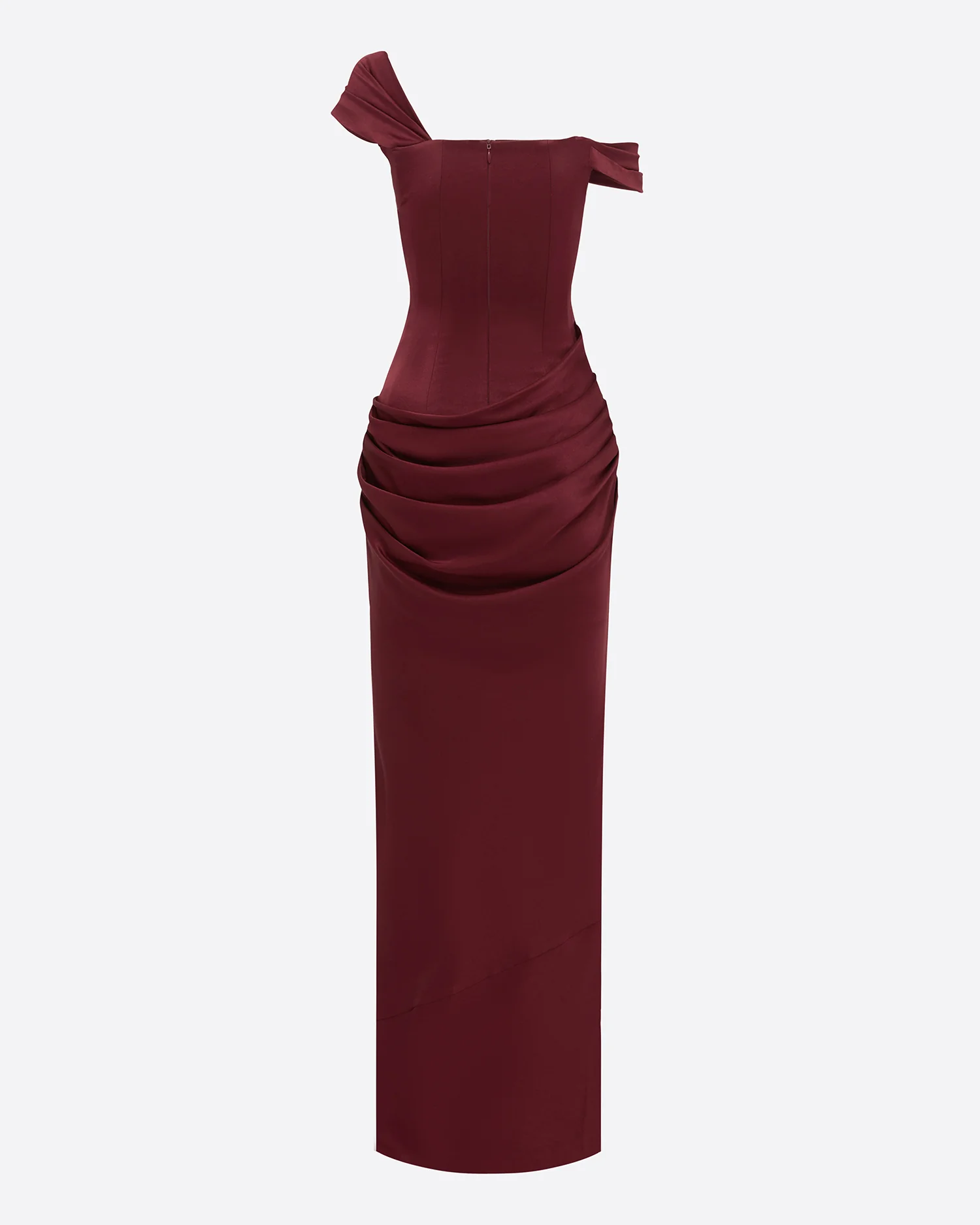 Longline Sweetheart Drape Column in Satin Crepe - Image 4