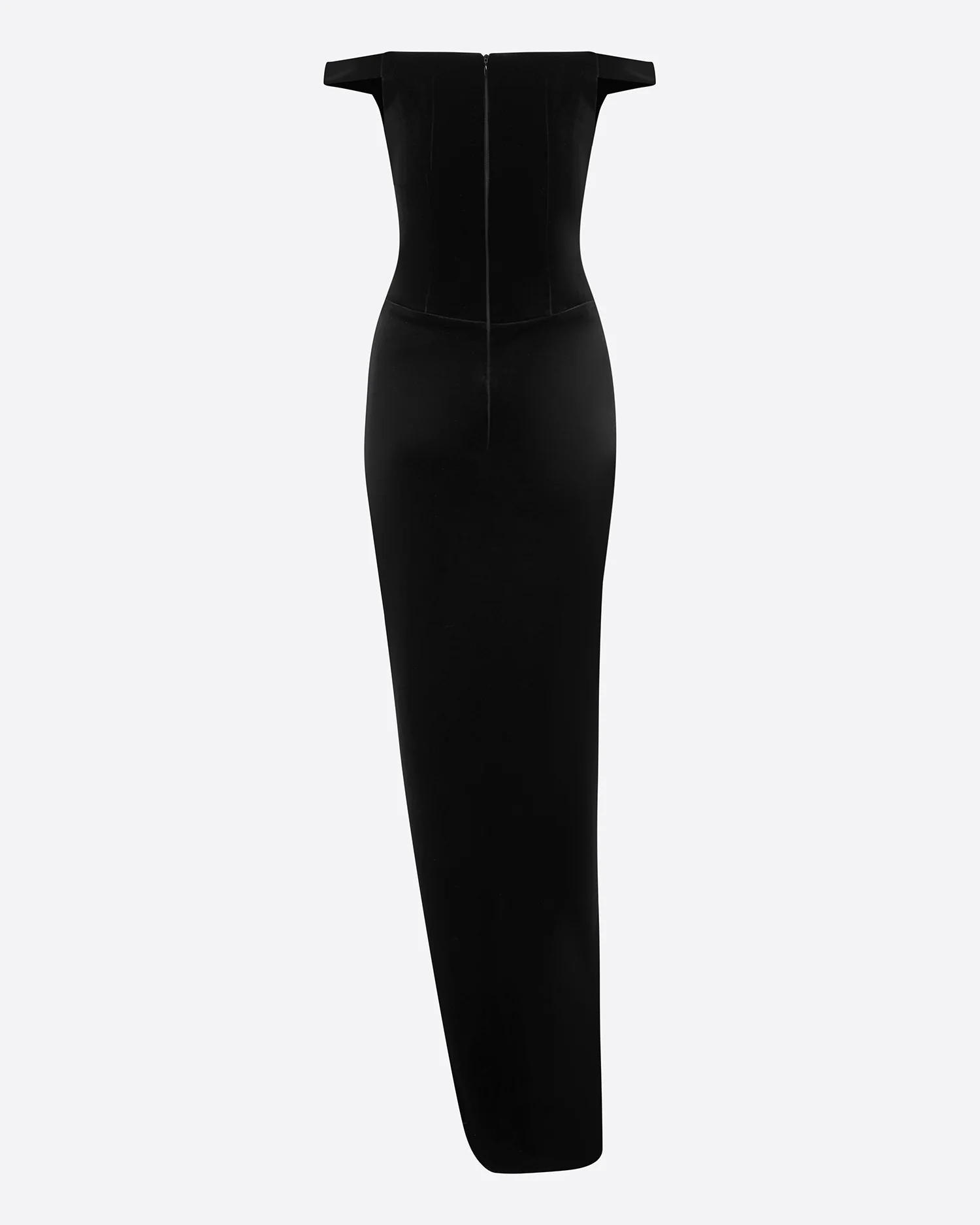 Off Shoulder Drape Gown in Velvet - Image 5