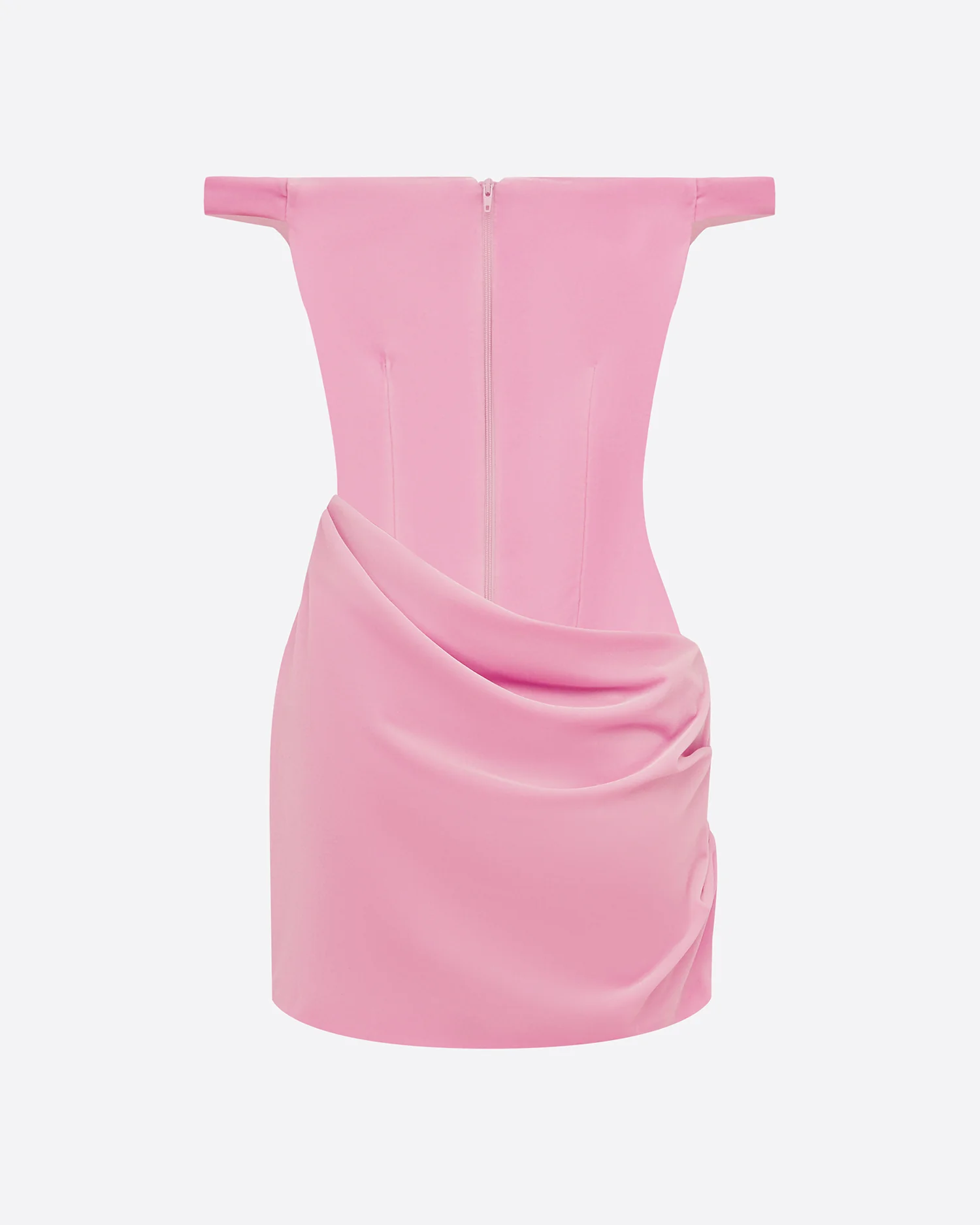 Off Shoulder Drape Mini Dress in Velvet - Image 4
