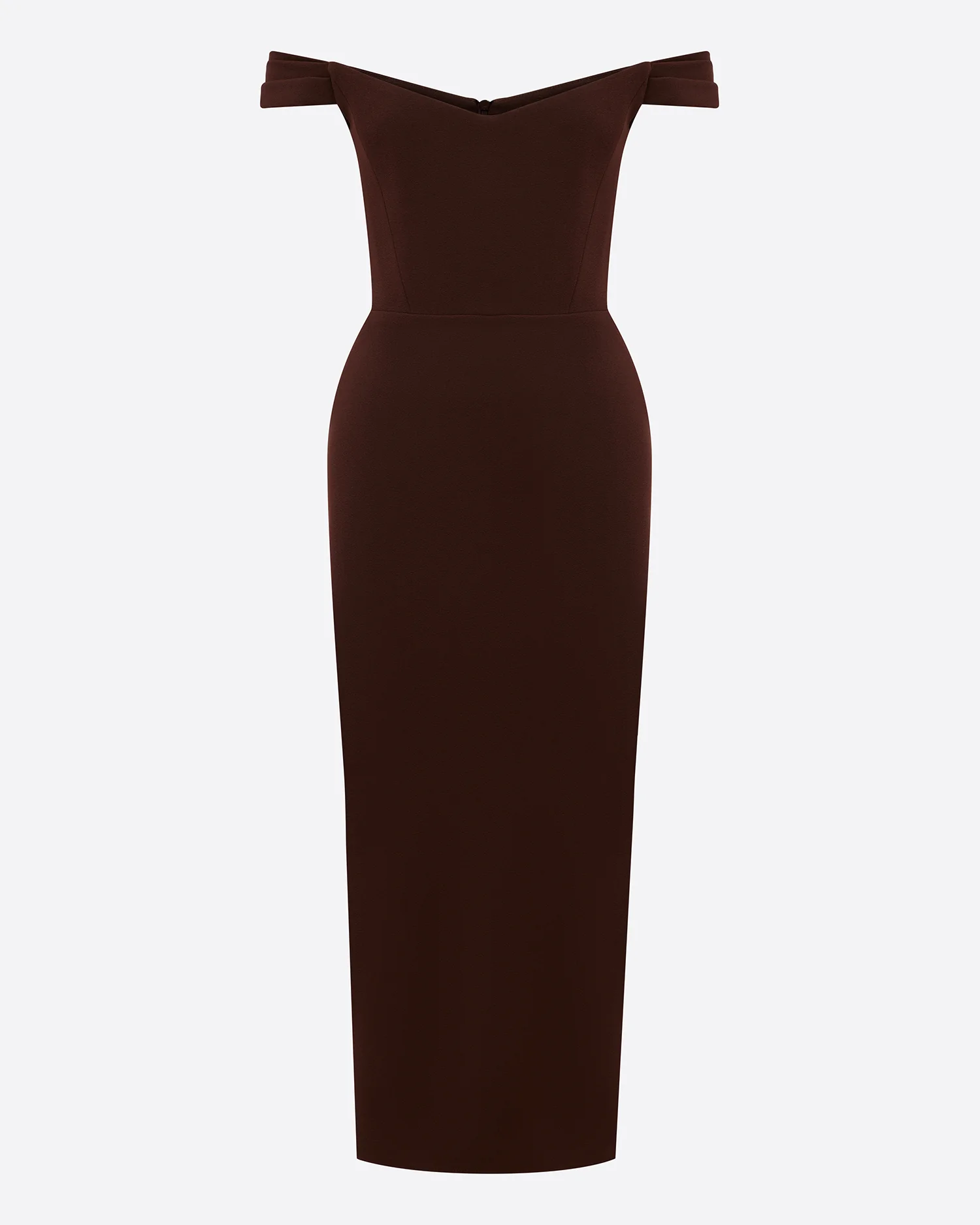 Off Shoulder Dress in Stretch Crepe - Image 3