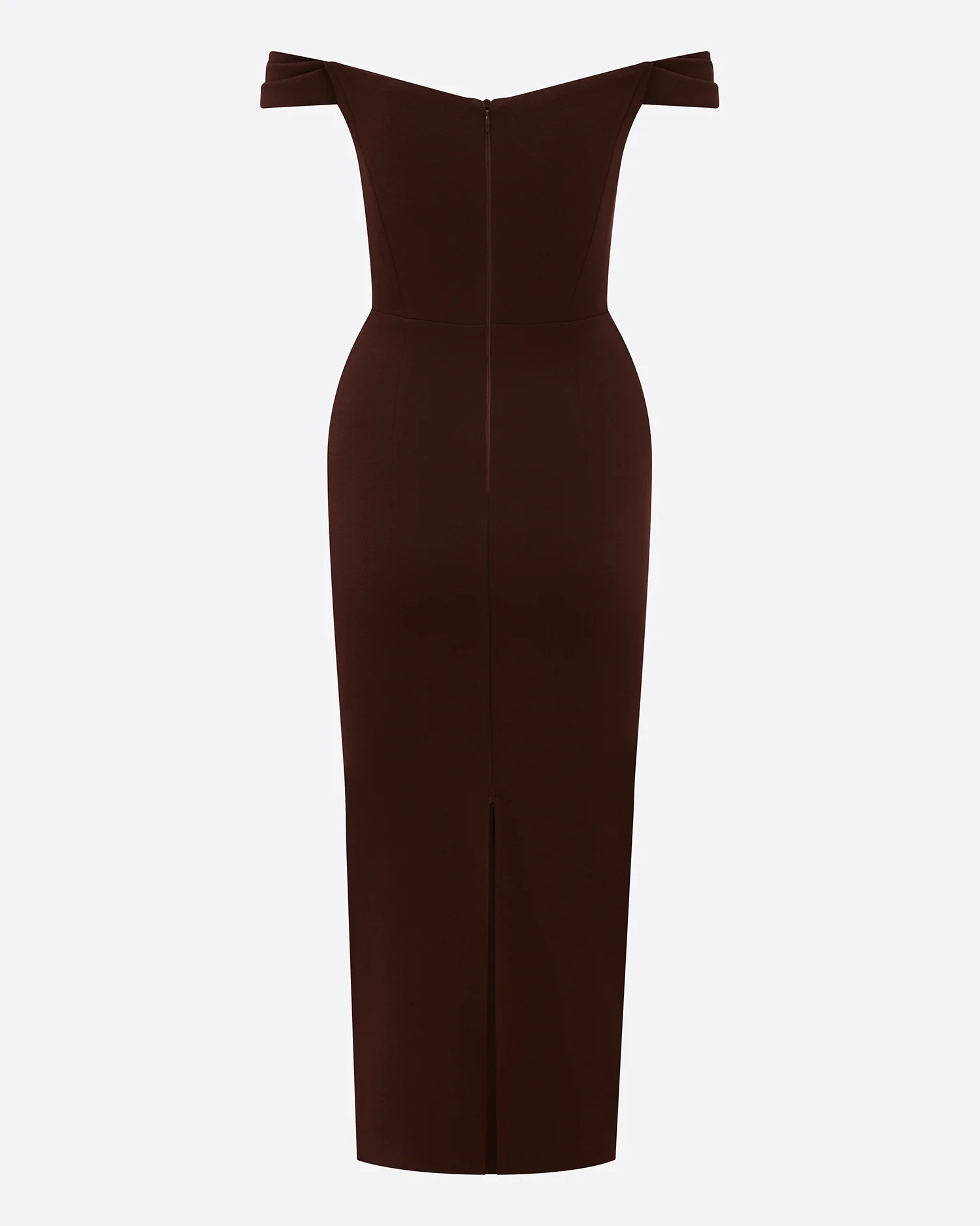 Off Shoulder Dress in Stretch Crepe - Image 4