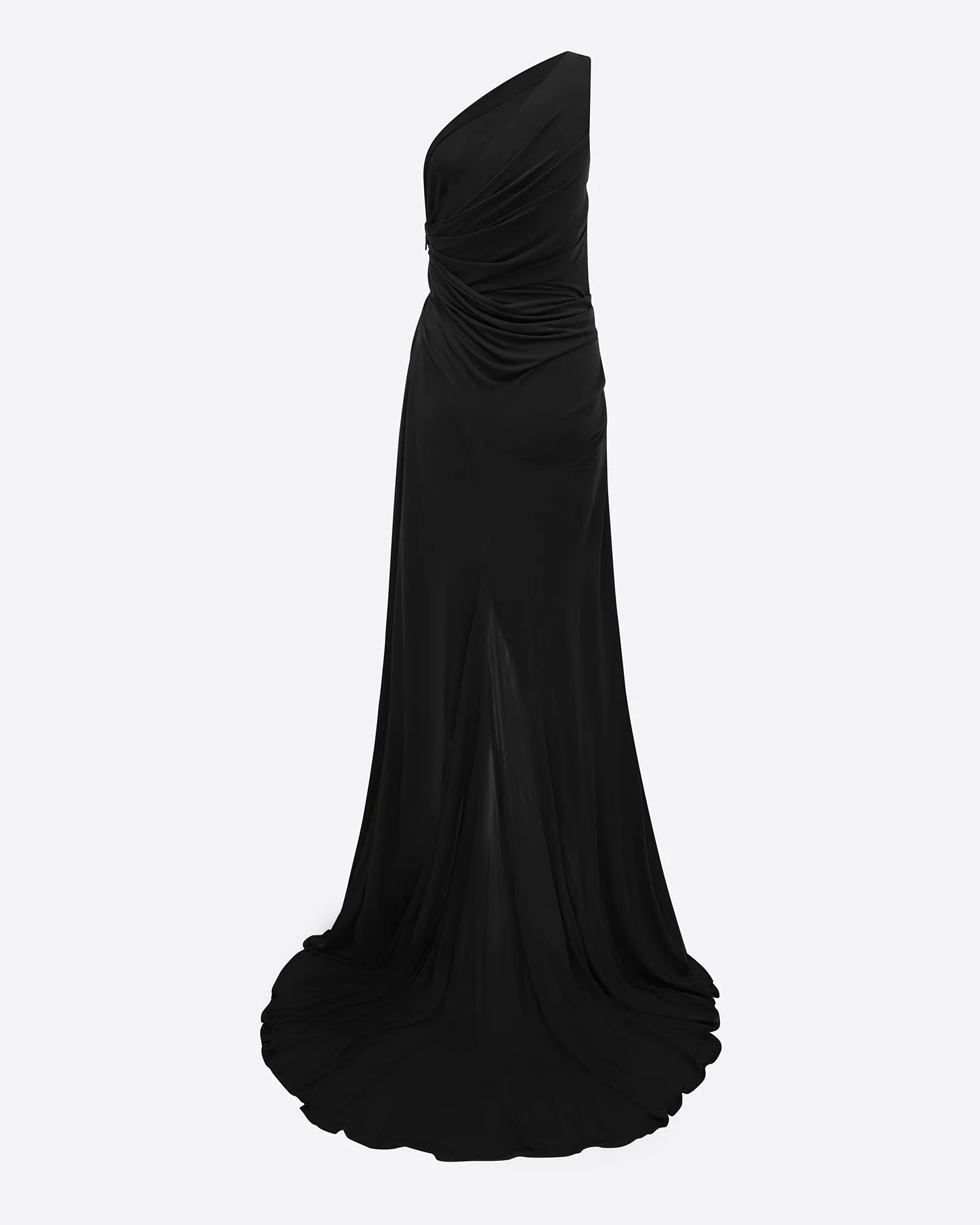 One Shoulder Drape Gown in Dry Jersey - Image 4