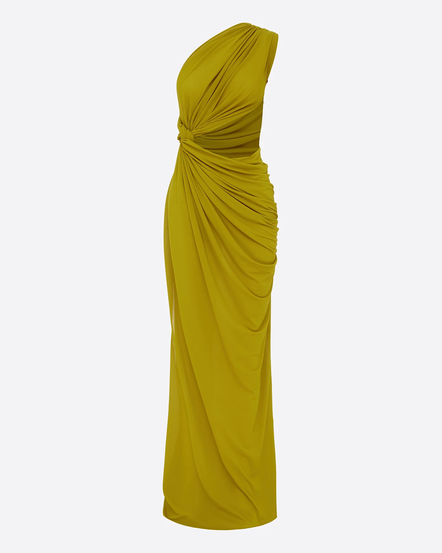 One Shoulder Draped Gown in Crepe Jersey - Image 4