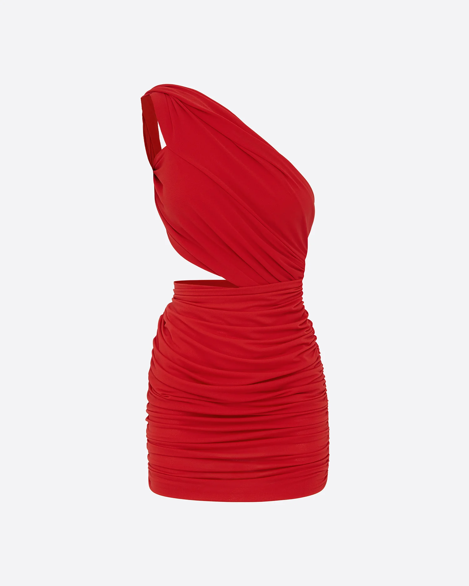 One Shoulder Mini Dress in Crepe Jersey - Image 4