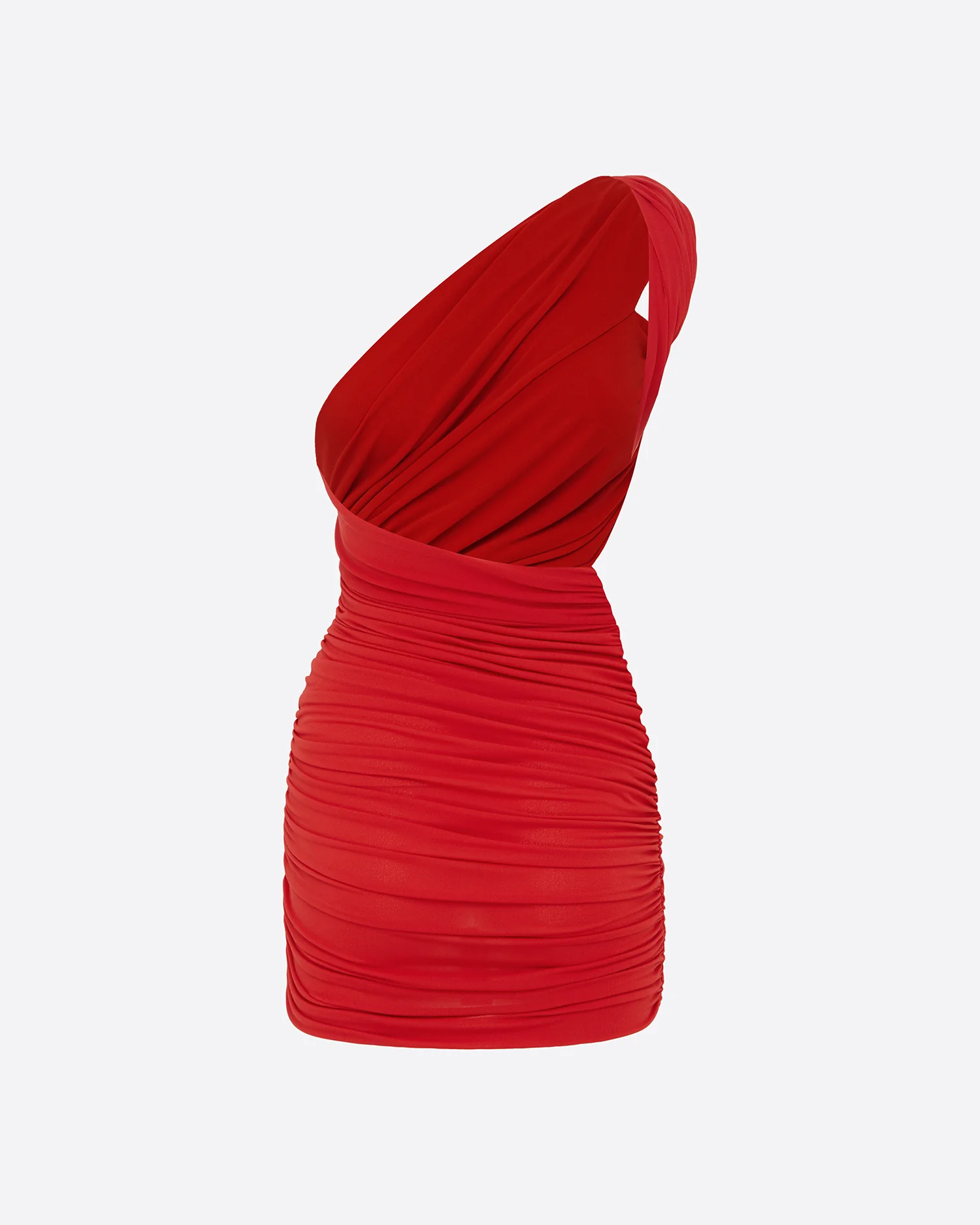 One Shoulder Mini Dress in Crepe Jersey - Image 5