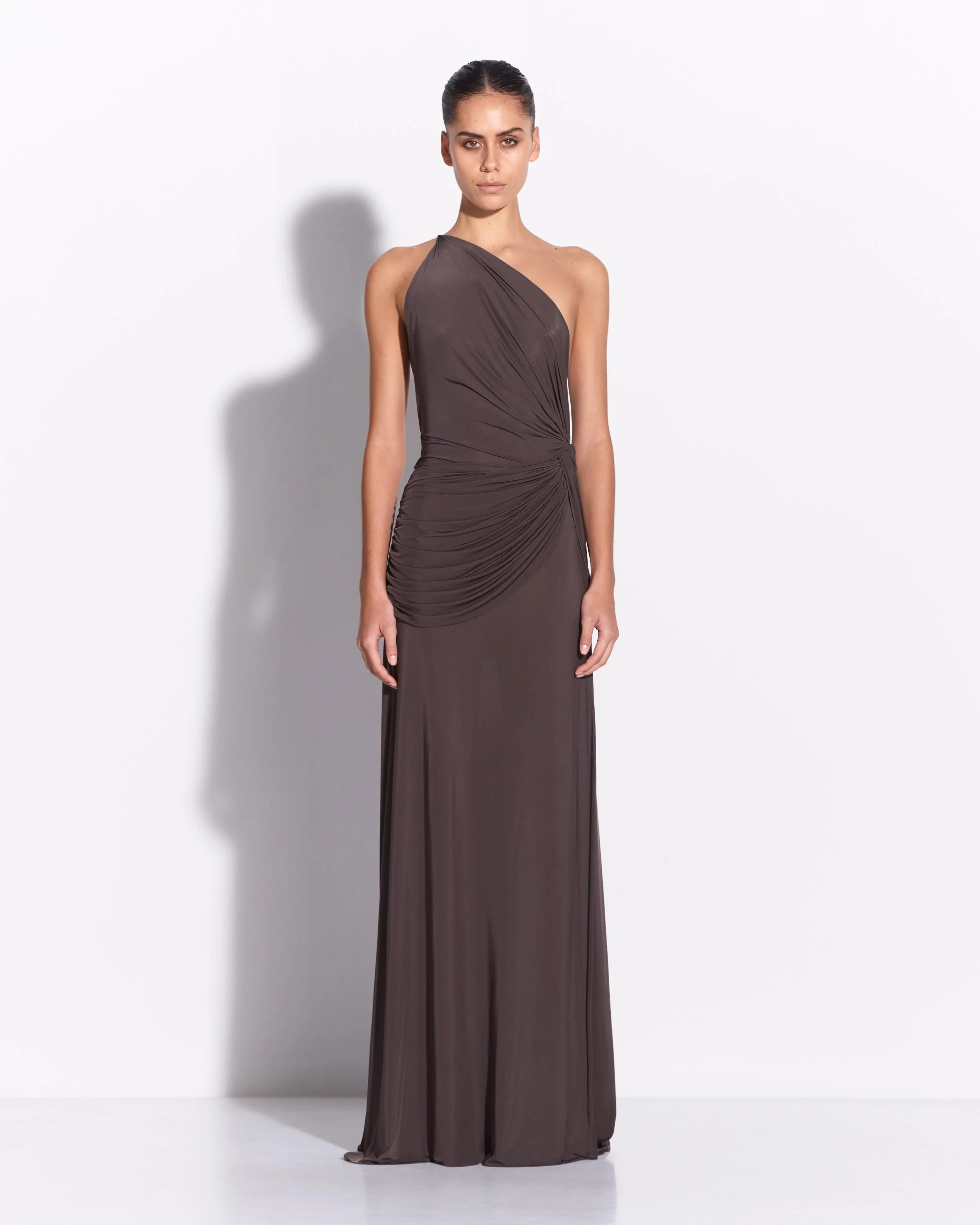One Shoulder Twist Gown in Jersey - Image 2