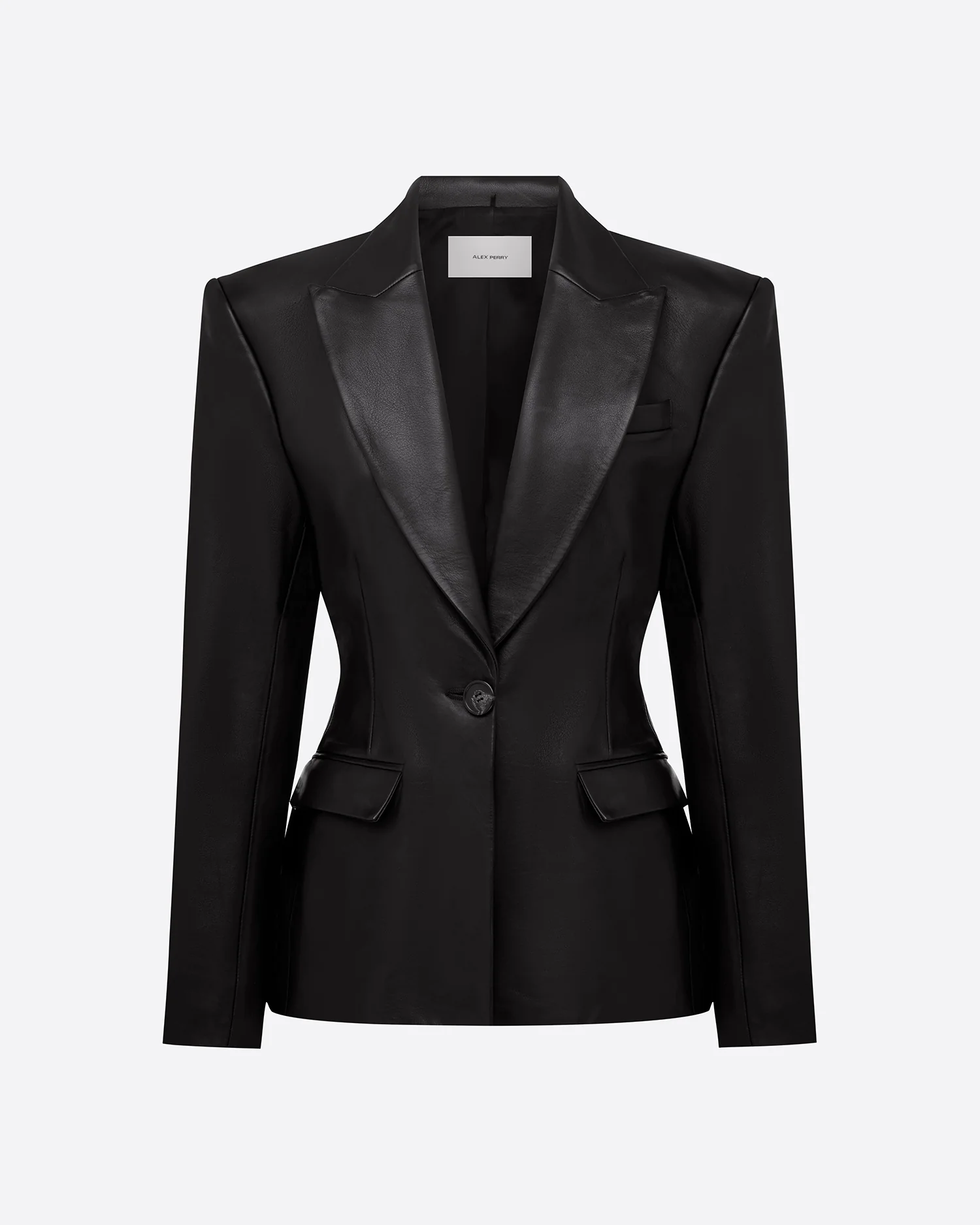 Single Breasted Contour Blazer in Leather - Image 3