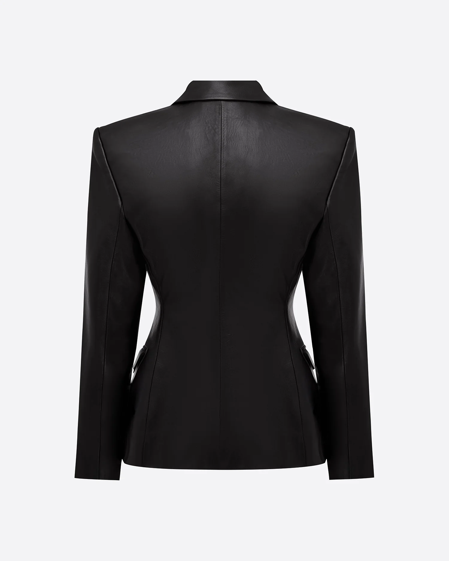 Single Breasted Contour Blazer in Leather - Image 4