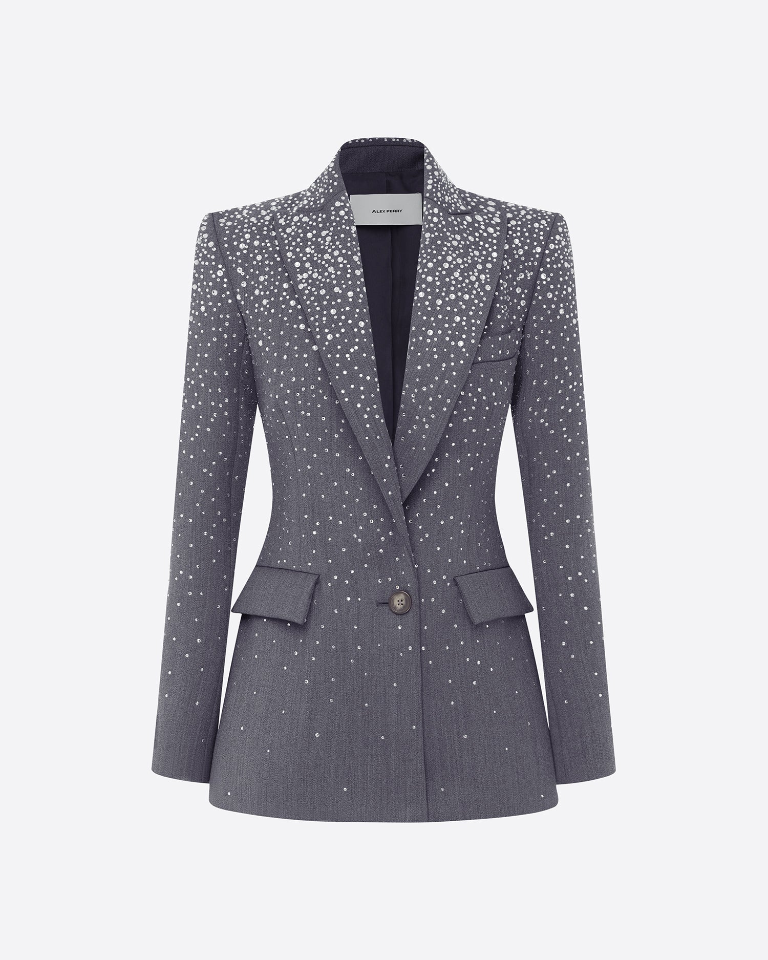 Single Breasted Fitted Blazer in Crystal Suiting - Image 3