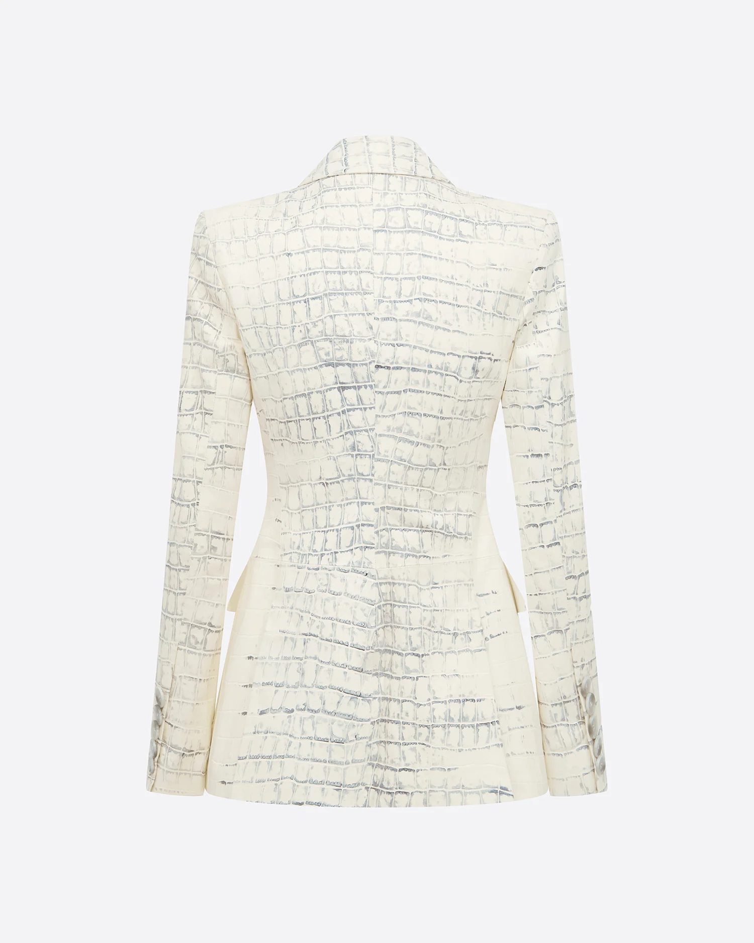 Single Breasted Fitted Blazer in Embossed Leather - Image 4