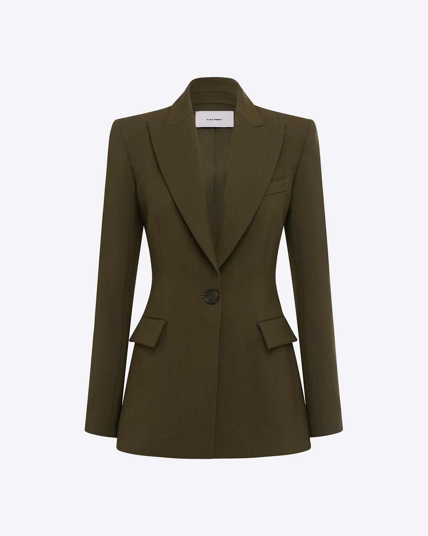 Single Breasted Fitted Blazer in Wool Suiting - Image 3