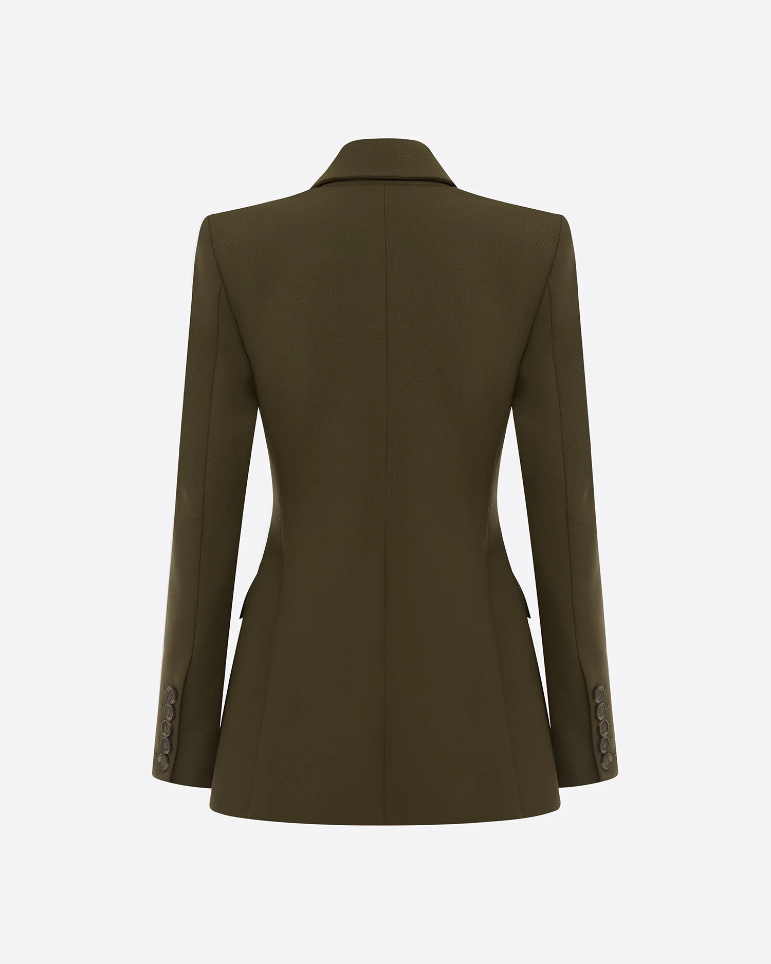 Single Breasted Fitted Blazer in Wool Suiting - Image 4