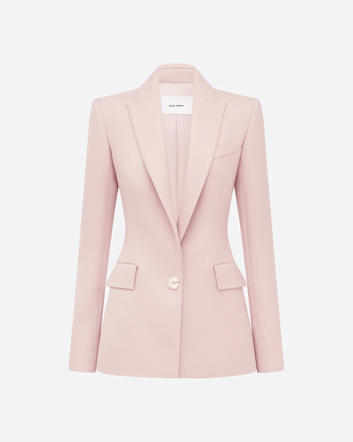 Single Breasted Fitted Blazer in Wool Suiting - Image 3