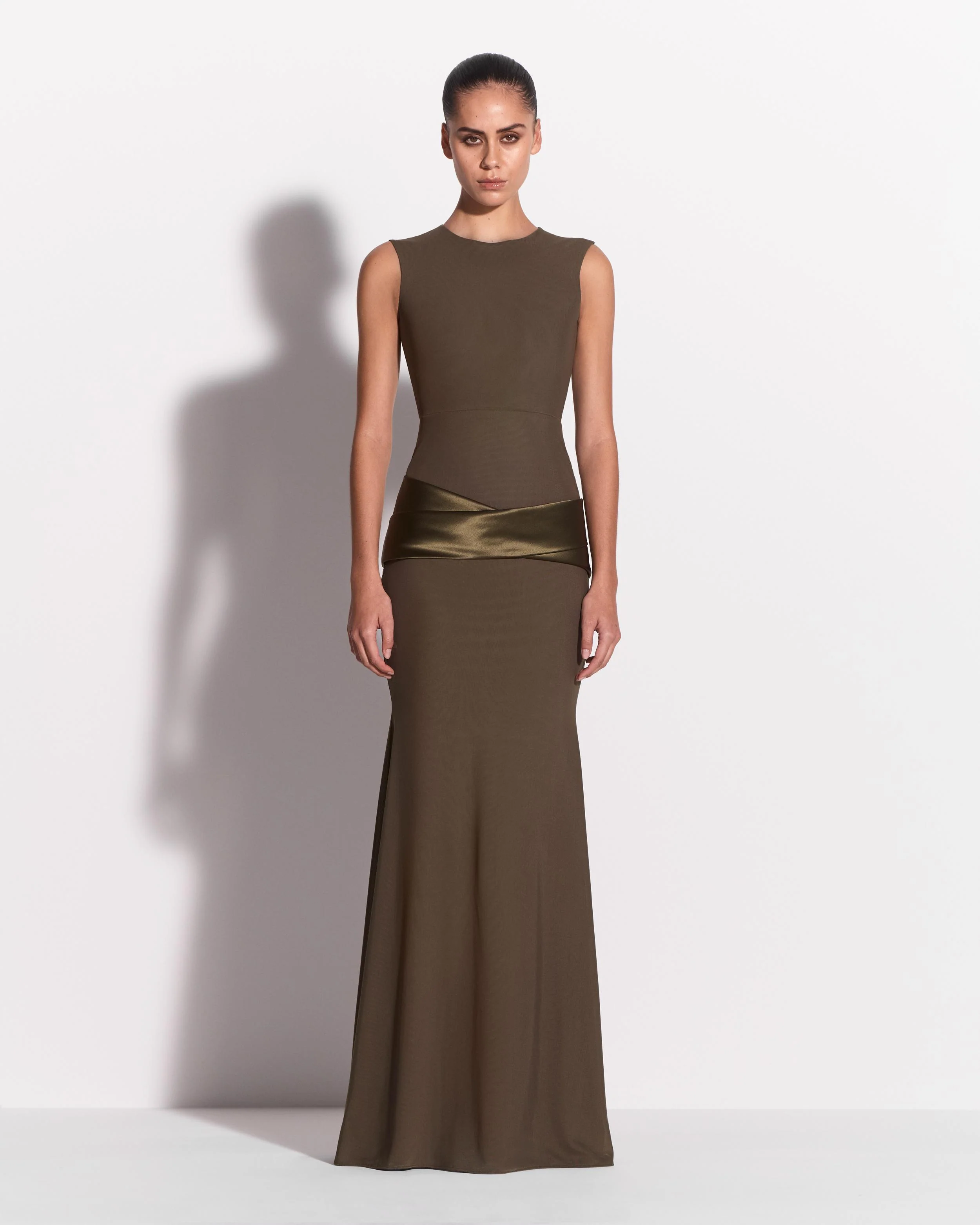 Sleeveless Gown in Stretch Mesh