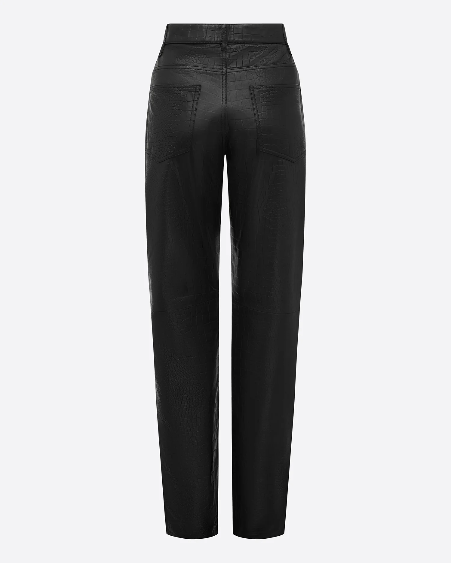 Straight Cut Jean in Embossed Leather - Image 4