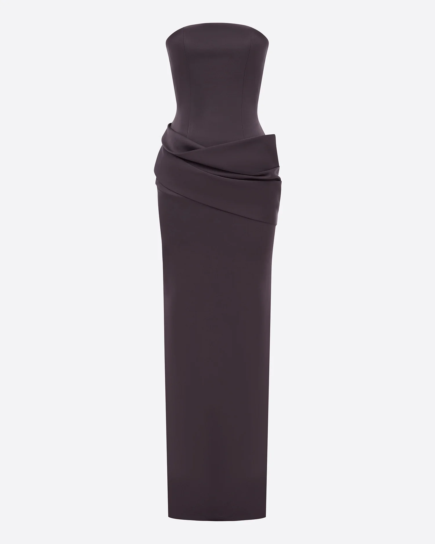 Strapless Drape Column in Satin Crepe - Image 3