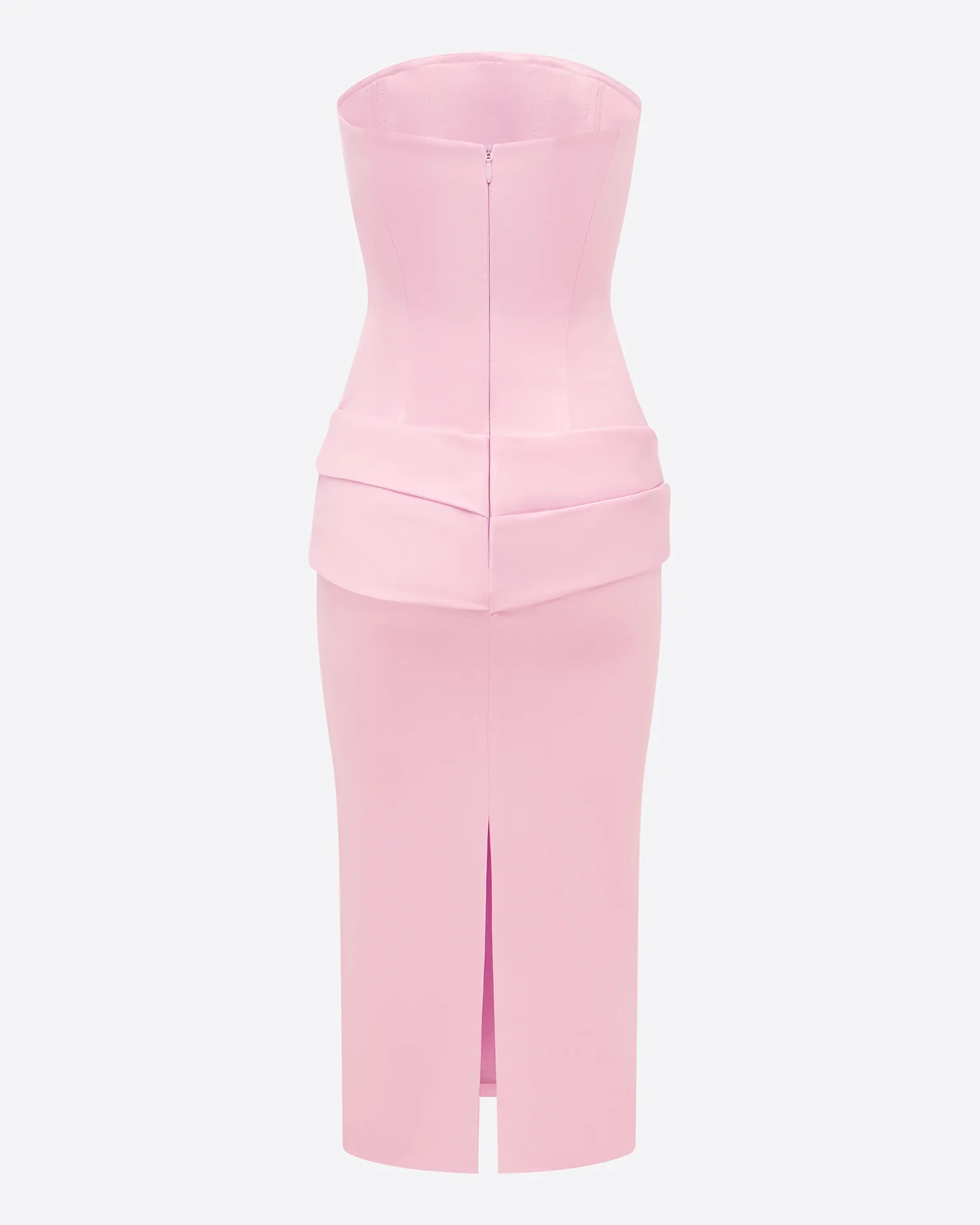 Strapless Drape Dress in Satin Crepe - Image 5