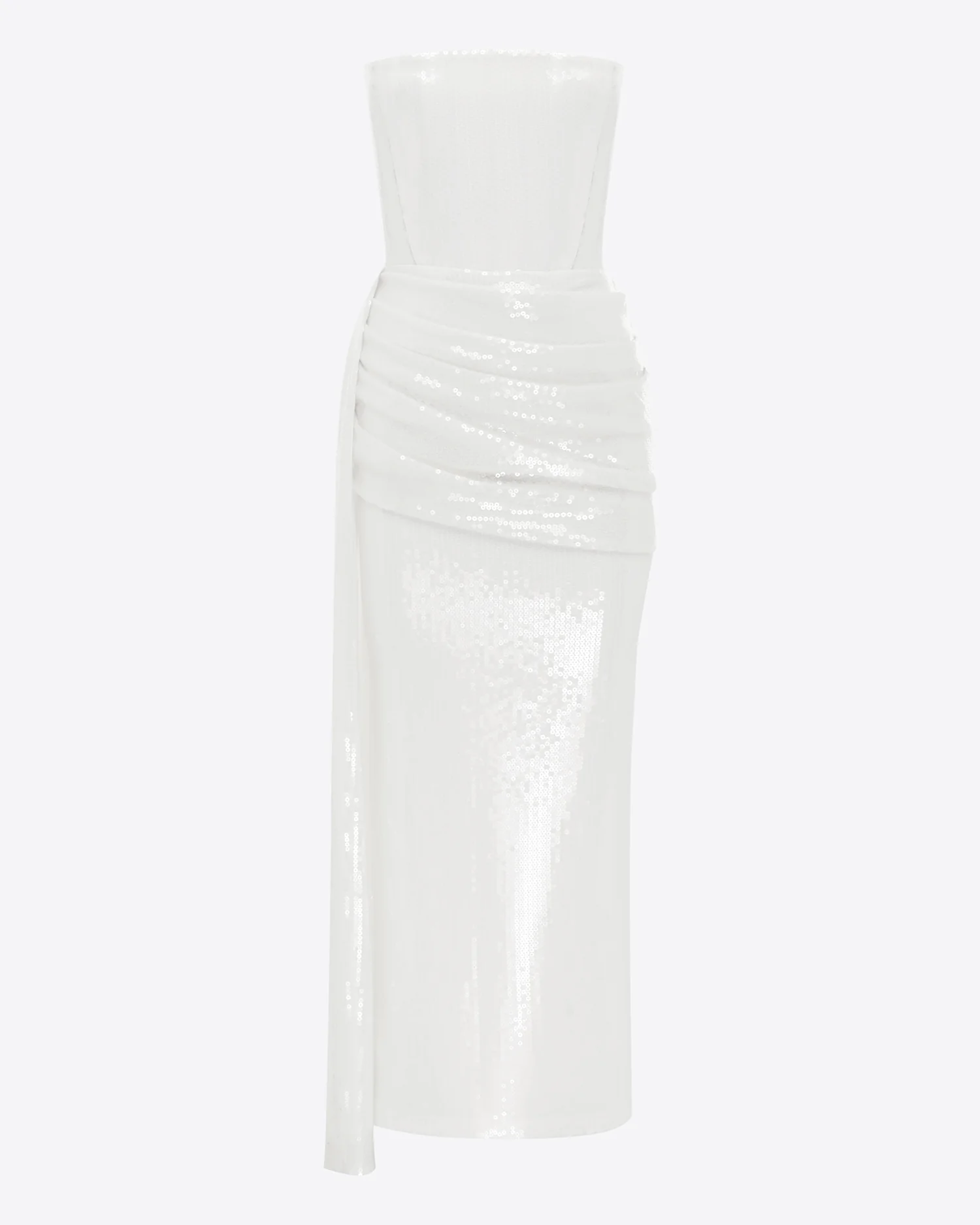 Strapless Drape Dress in Sequin - Image 3