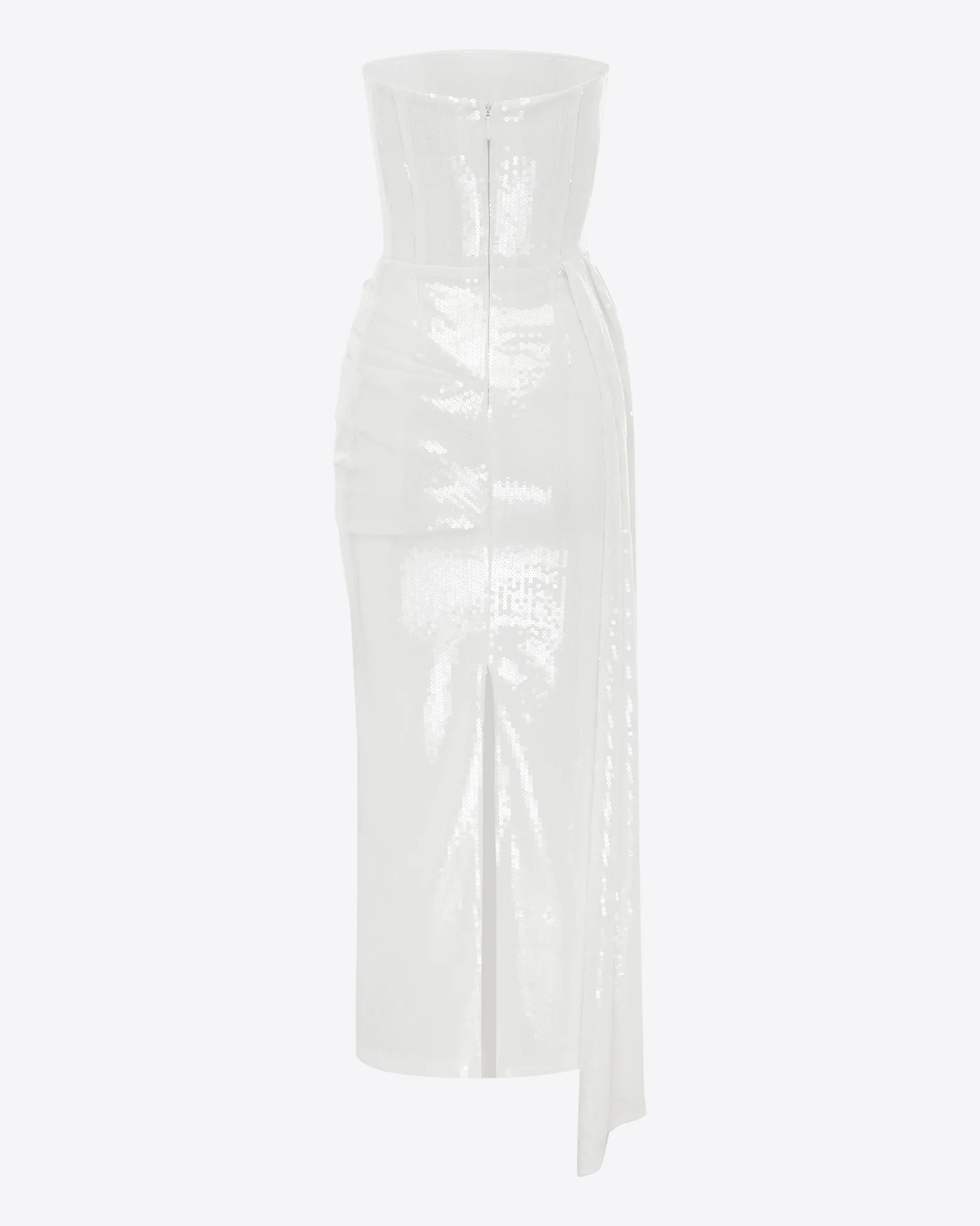 Strapless Drape Dress in Sequin - Image 4
