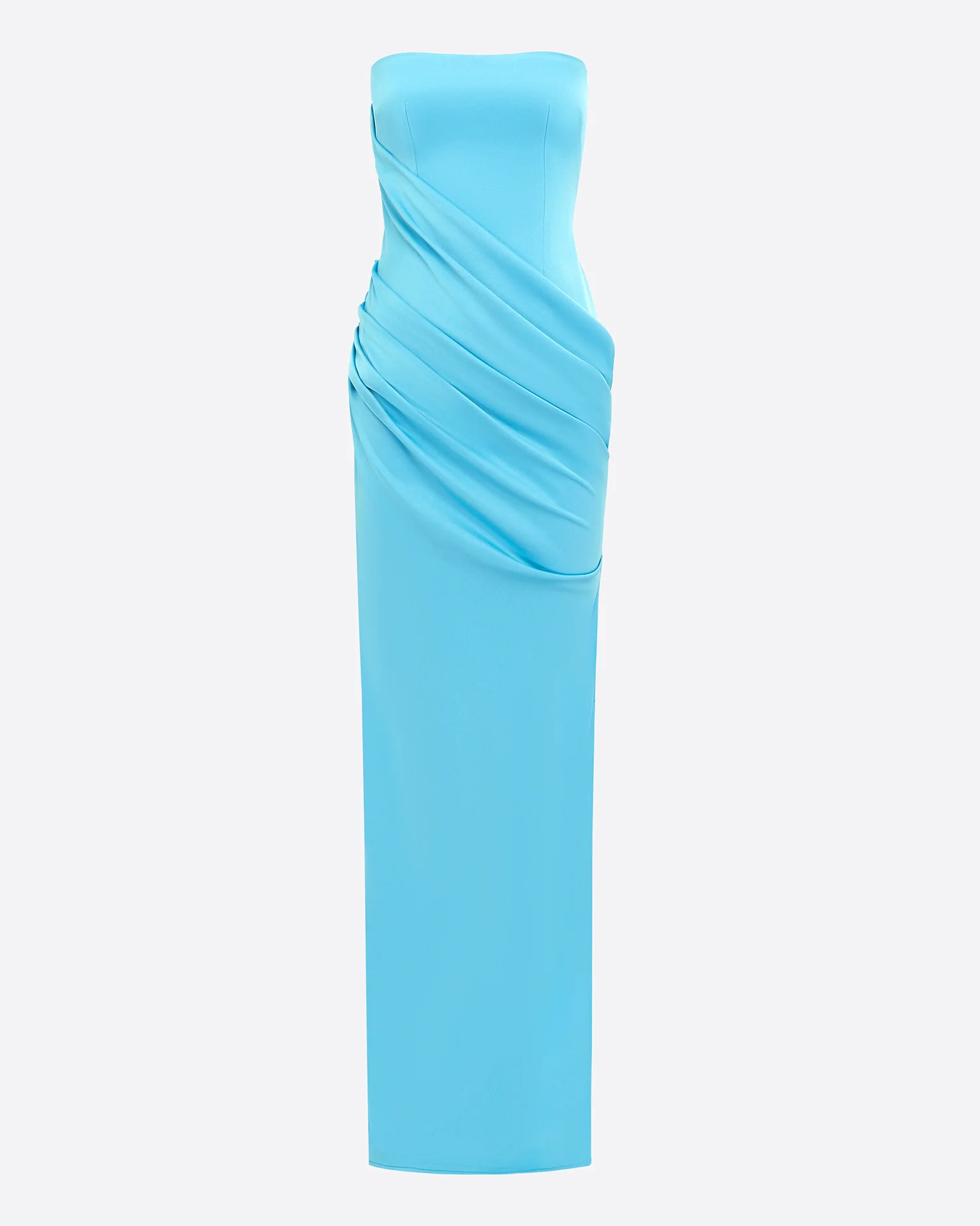 Strapless Drape Longline Column in Satin Crepe - Image 3
