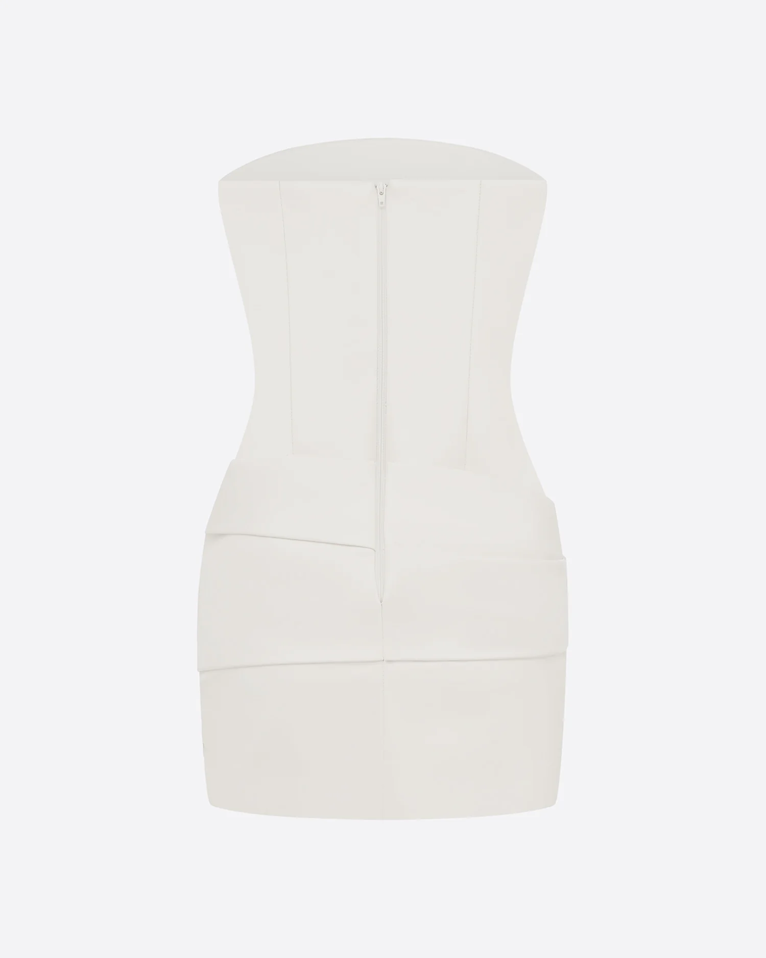 Strapless Drape Mini Dress in Leather - Image 5