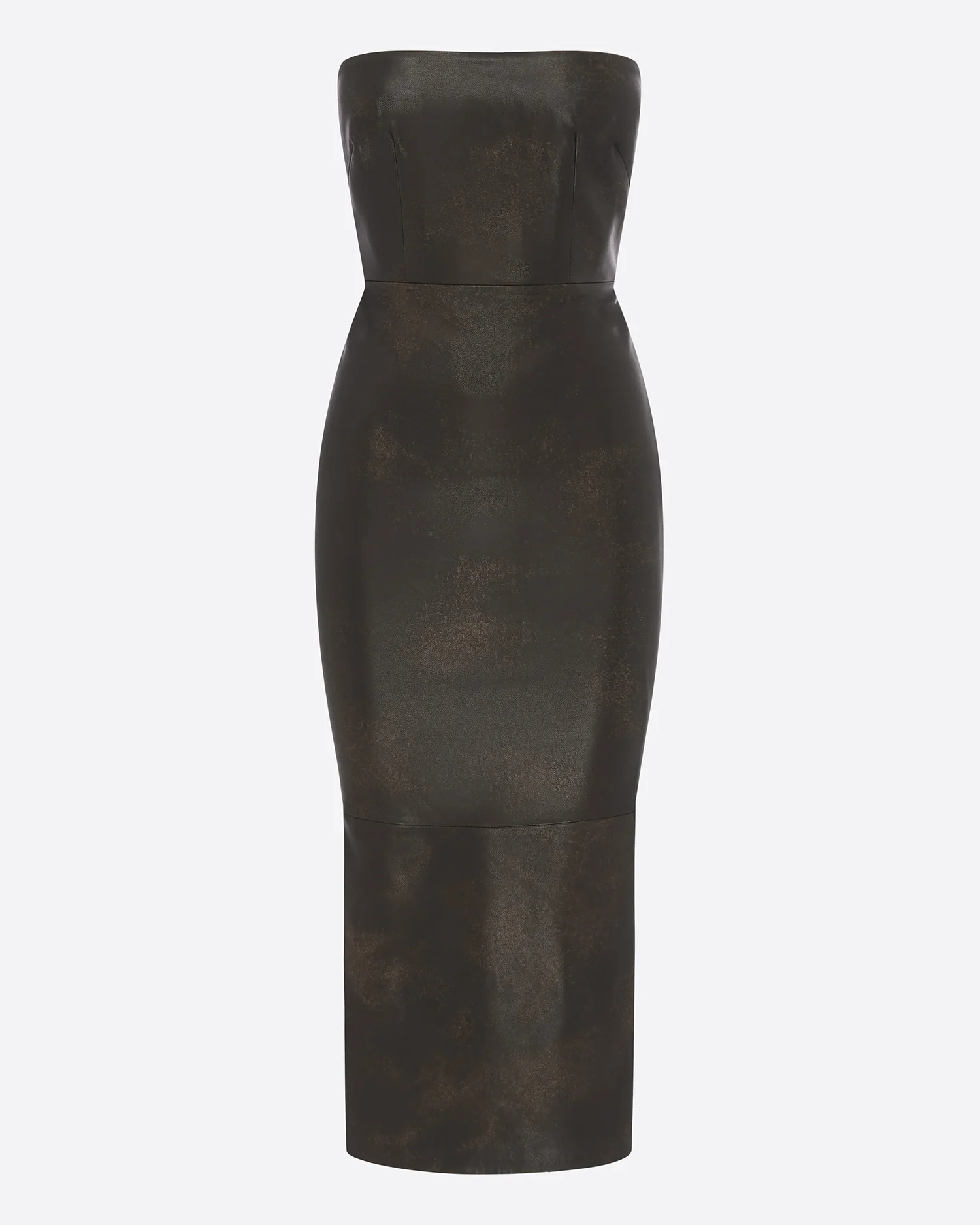 Strapless Dress in Leather - Image 3