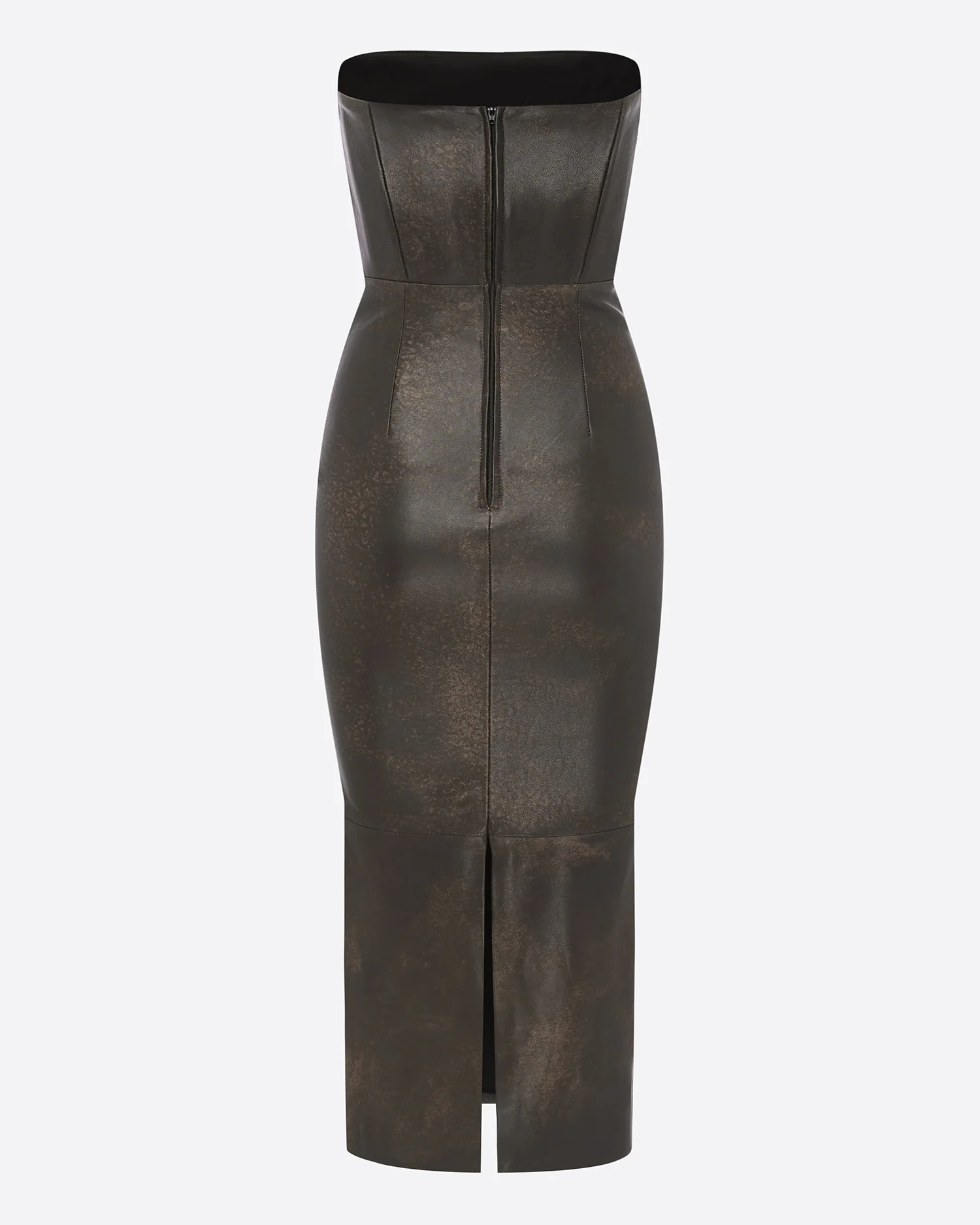 Strapless Dress in Leather - Image 4