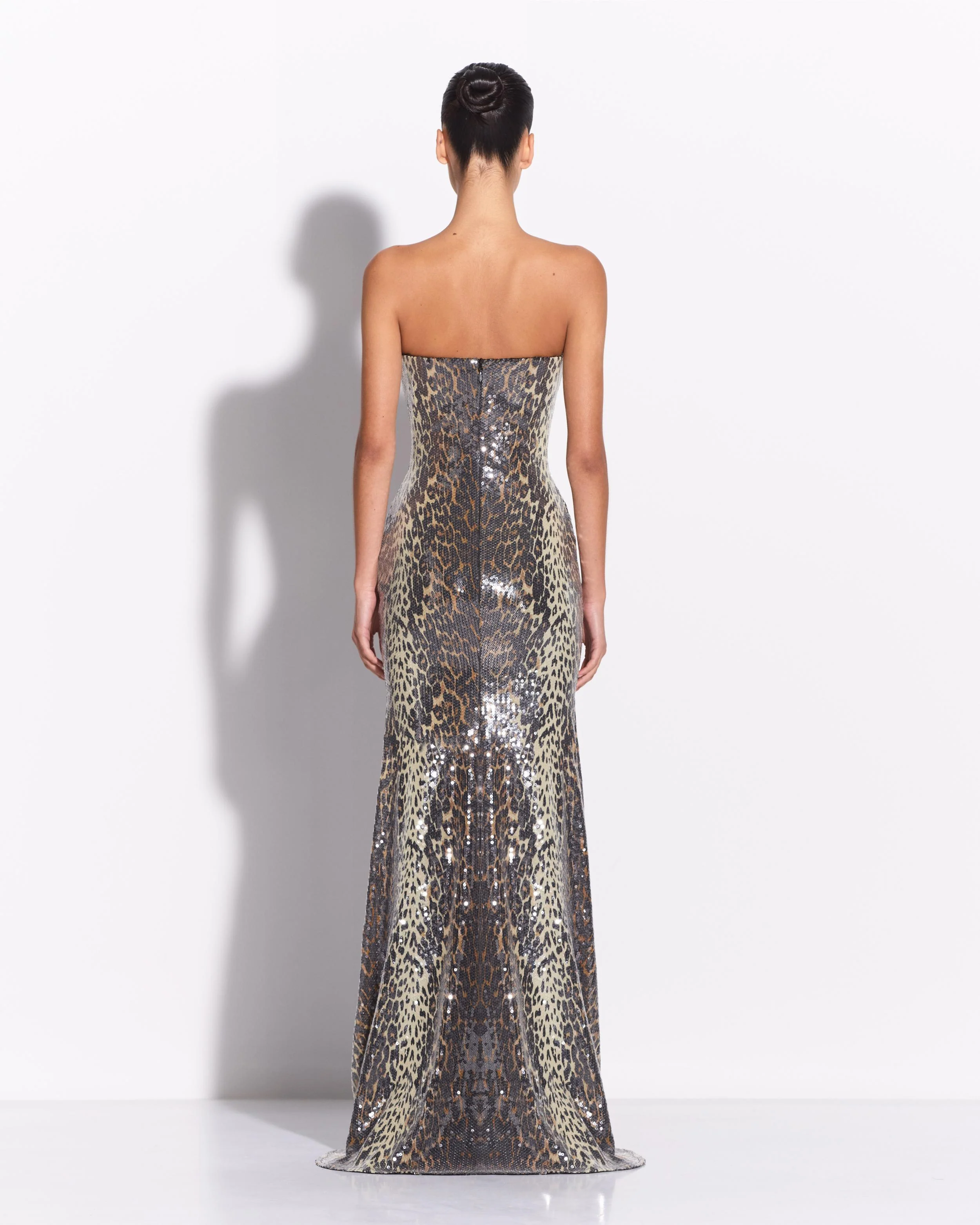 Strapless Gown in Sequin Stretch Mesh - Image 3
