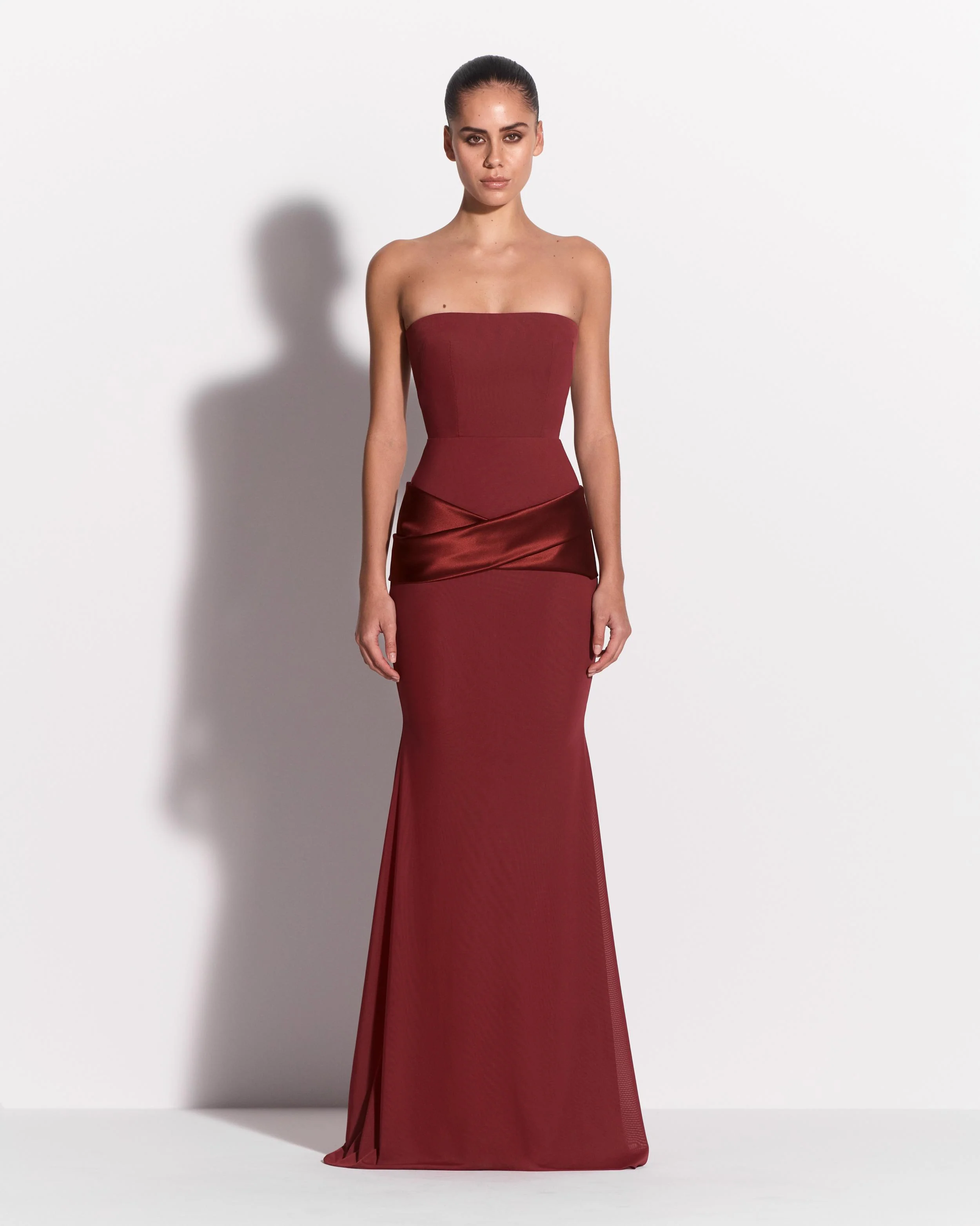 Strapless Gown in Stretch Mesh