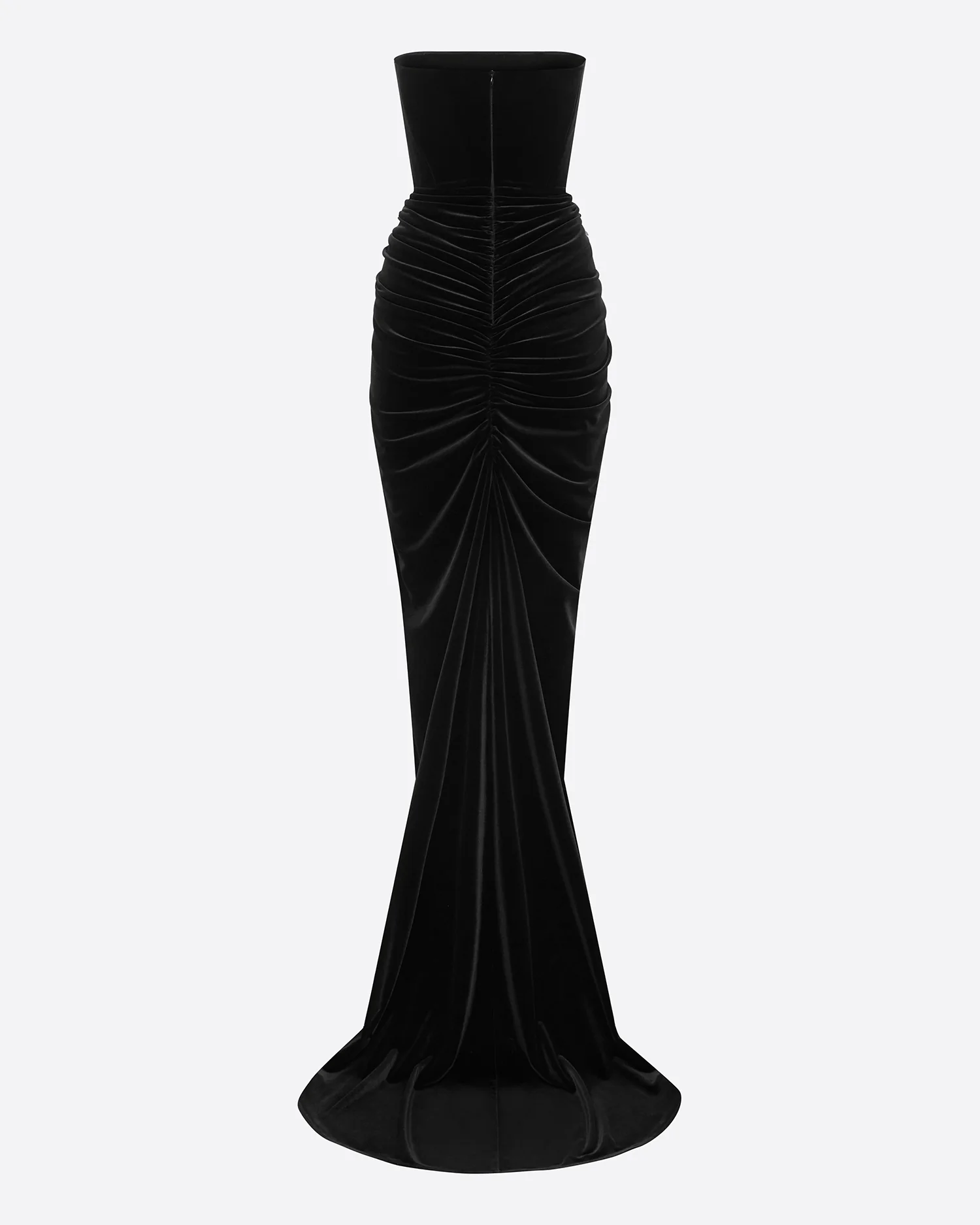 Strapless Ruched Gown in Velvet - Image 4