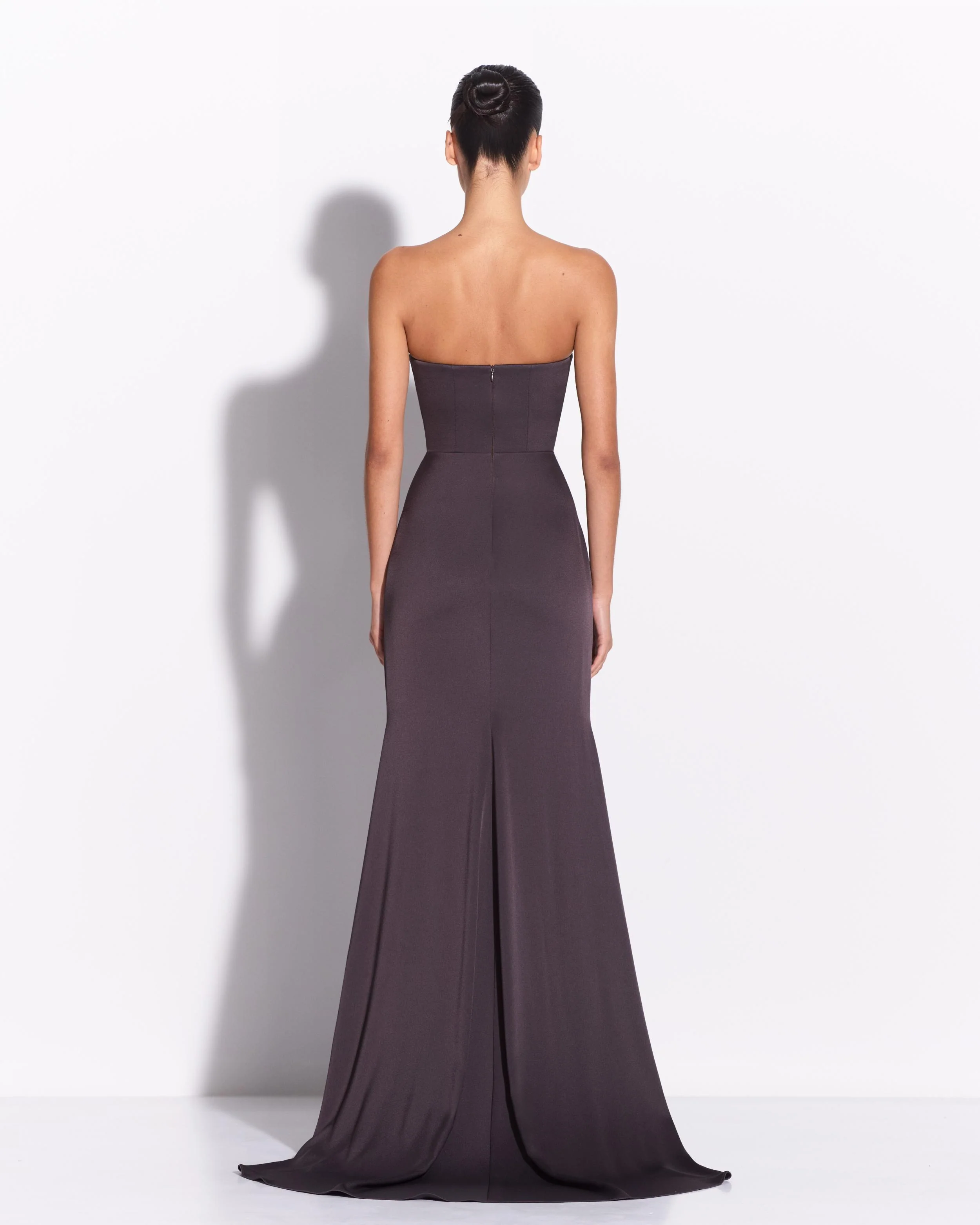 Strapless Split Gown in Satin Crepe - Image 2