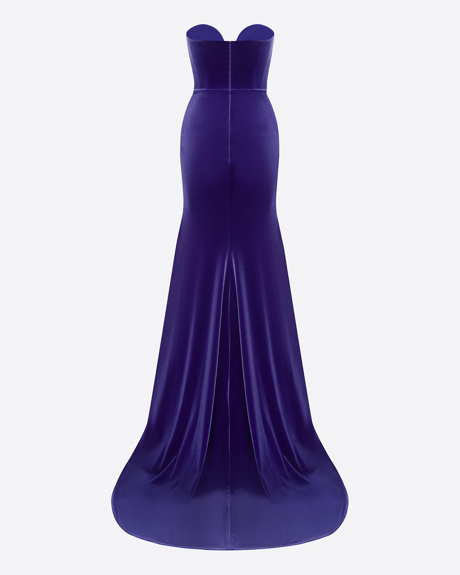 Strapless Sweetheart Ruched Gown in Velvet - Image 4