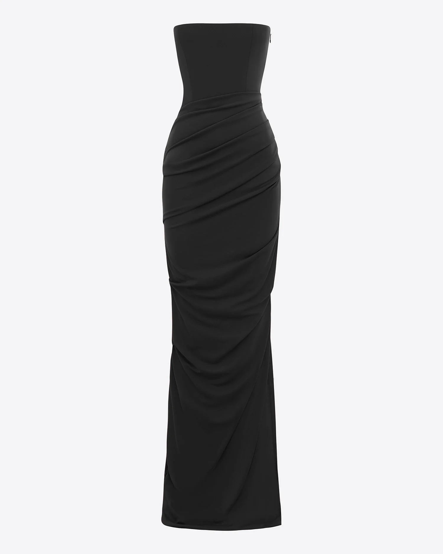 Strapless Tucked Column in Stretch Mesh - Image 3